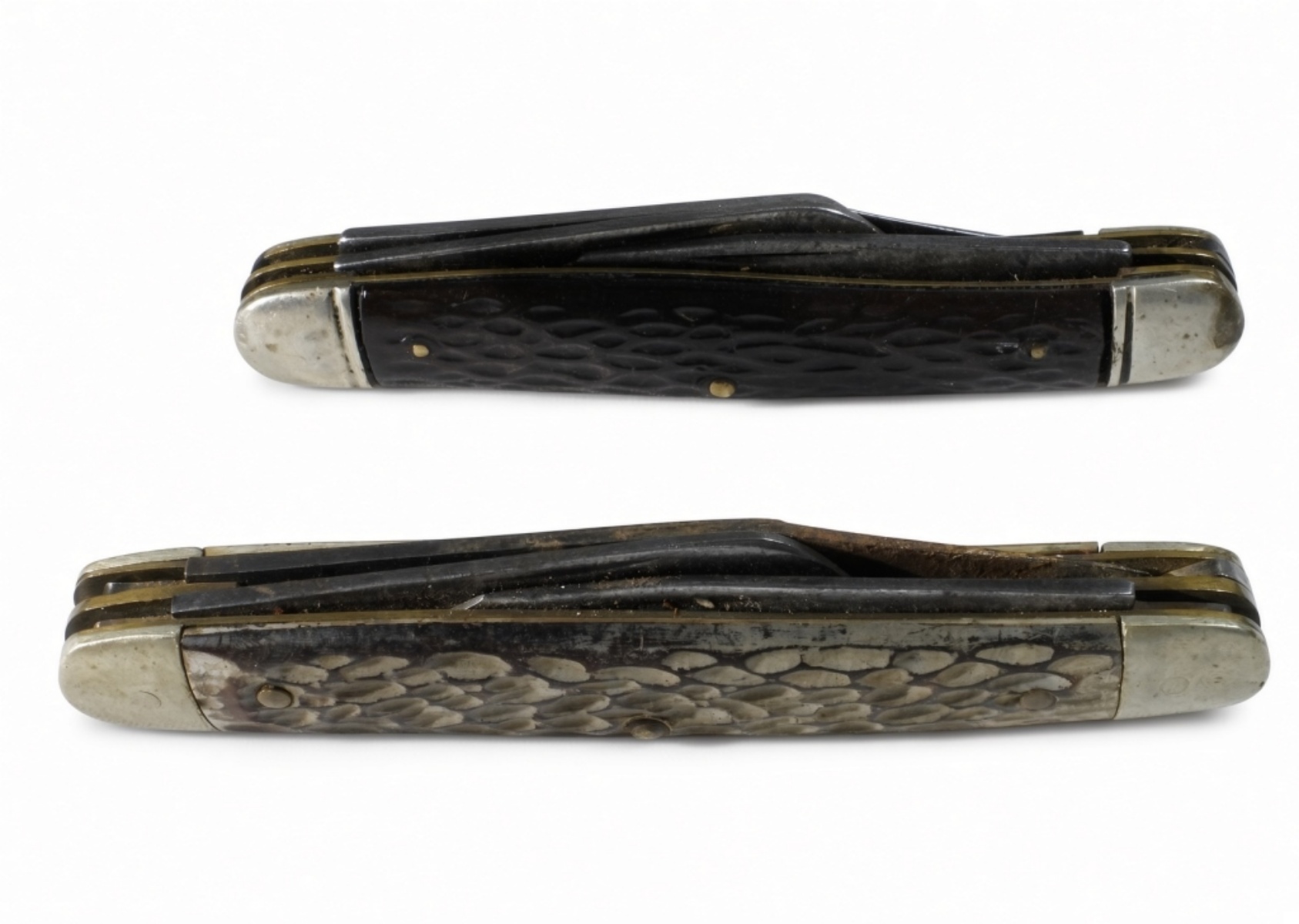 (2) Pocket Knives Jigged Handles