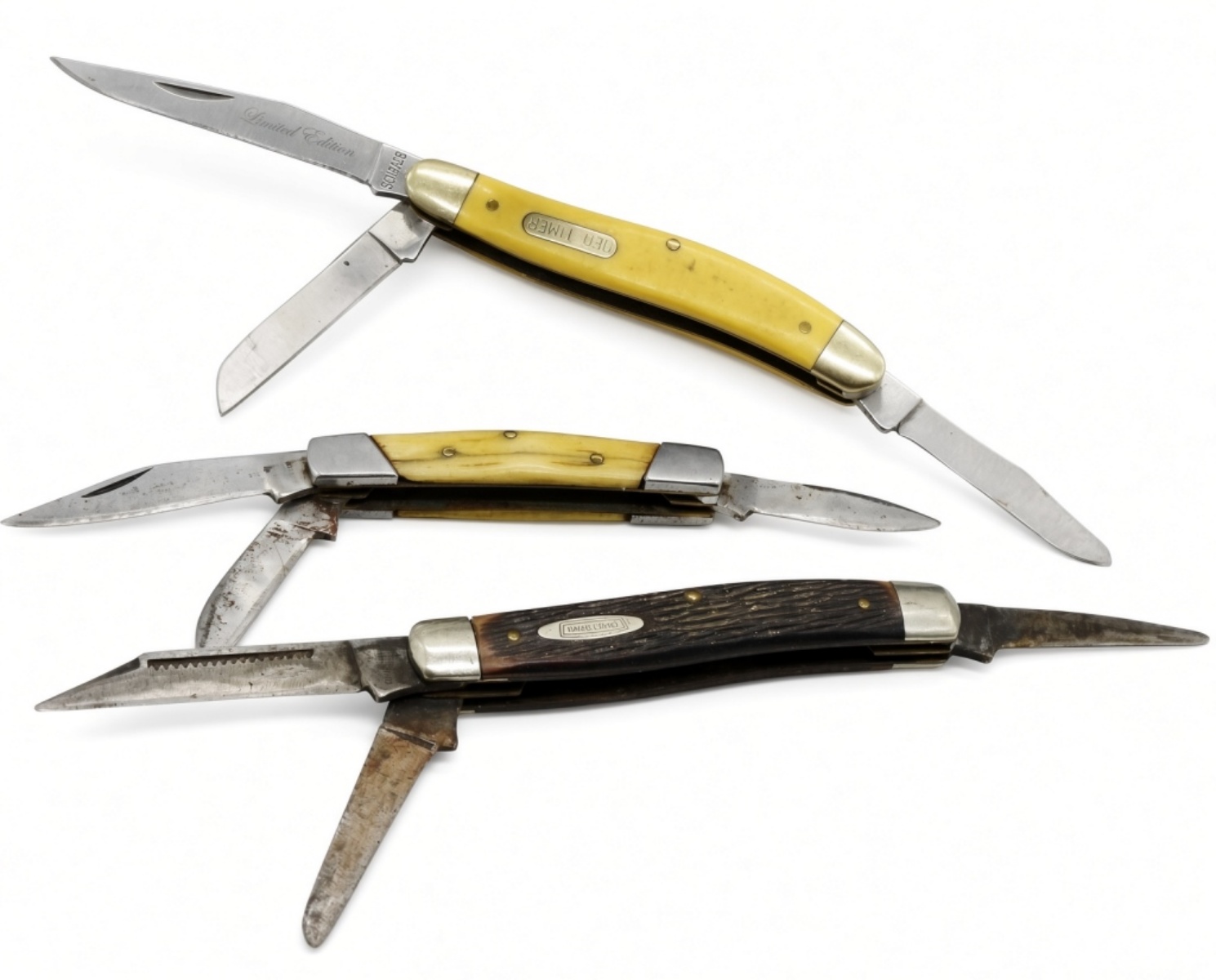 Vintage Folding Knife Lot of Three Blade