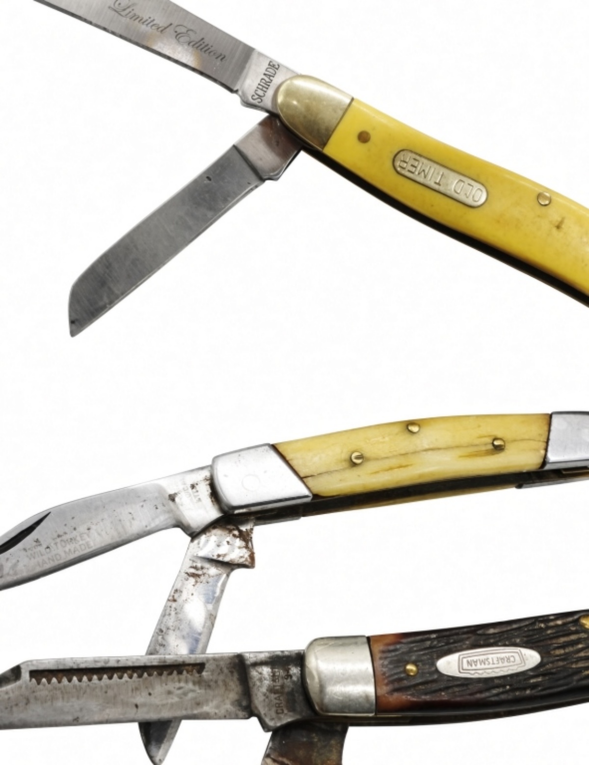 Vintage Folding Knife Lot of Three Blade