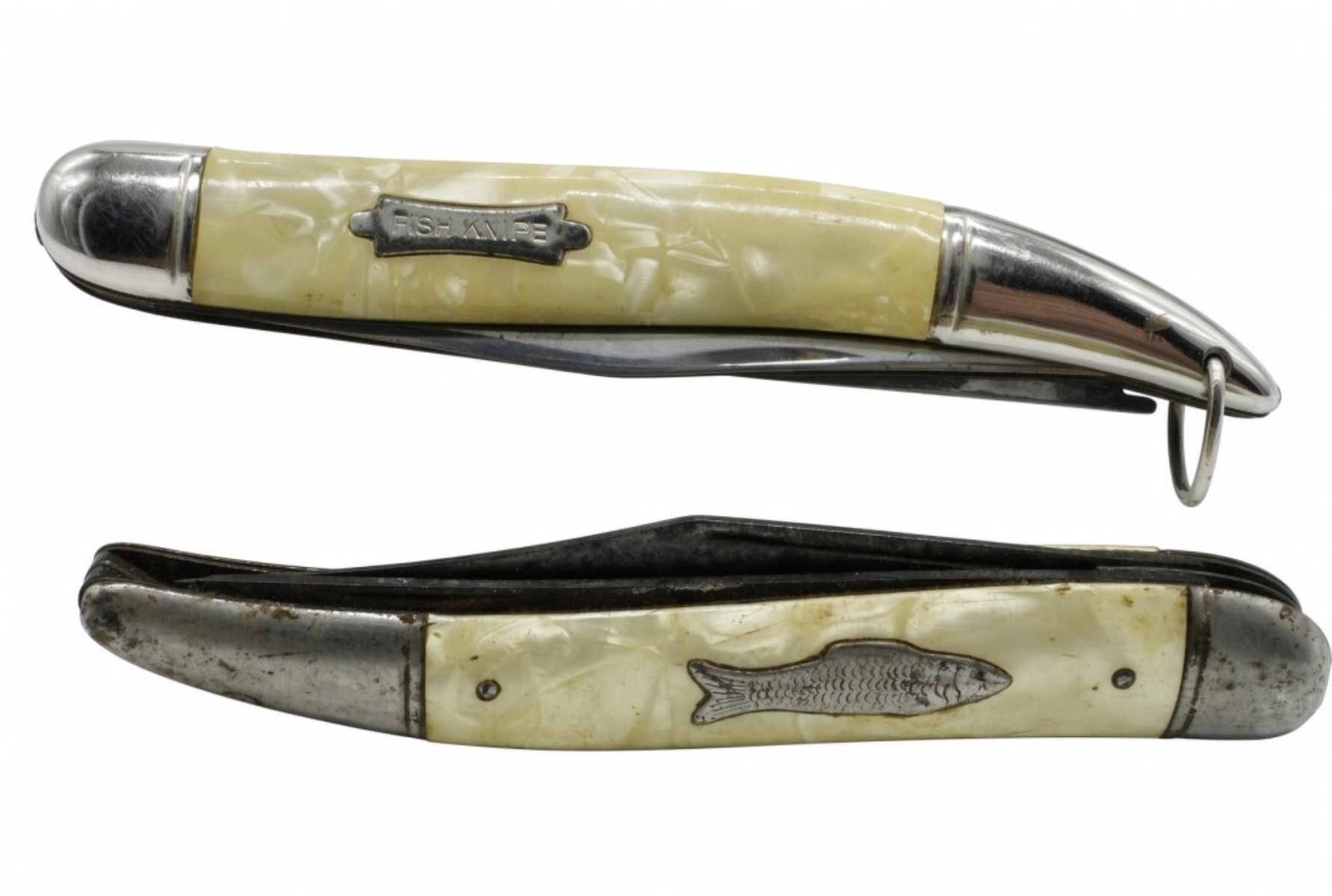 Fish Knife Pearl Handle Vintage Duo