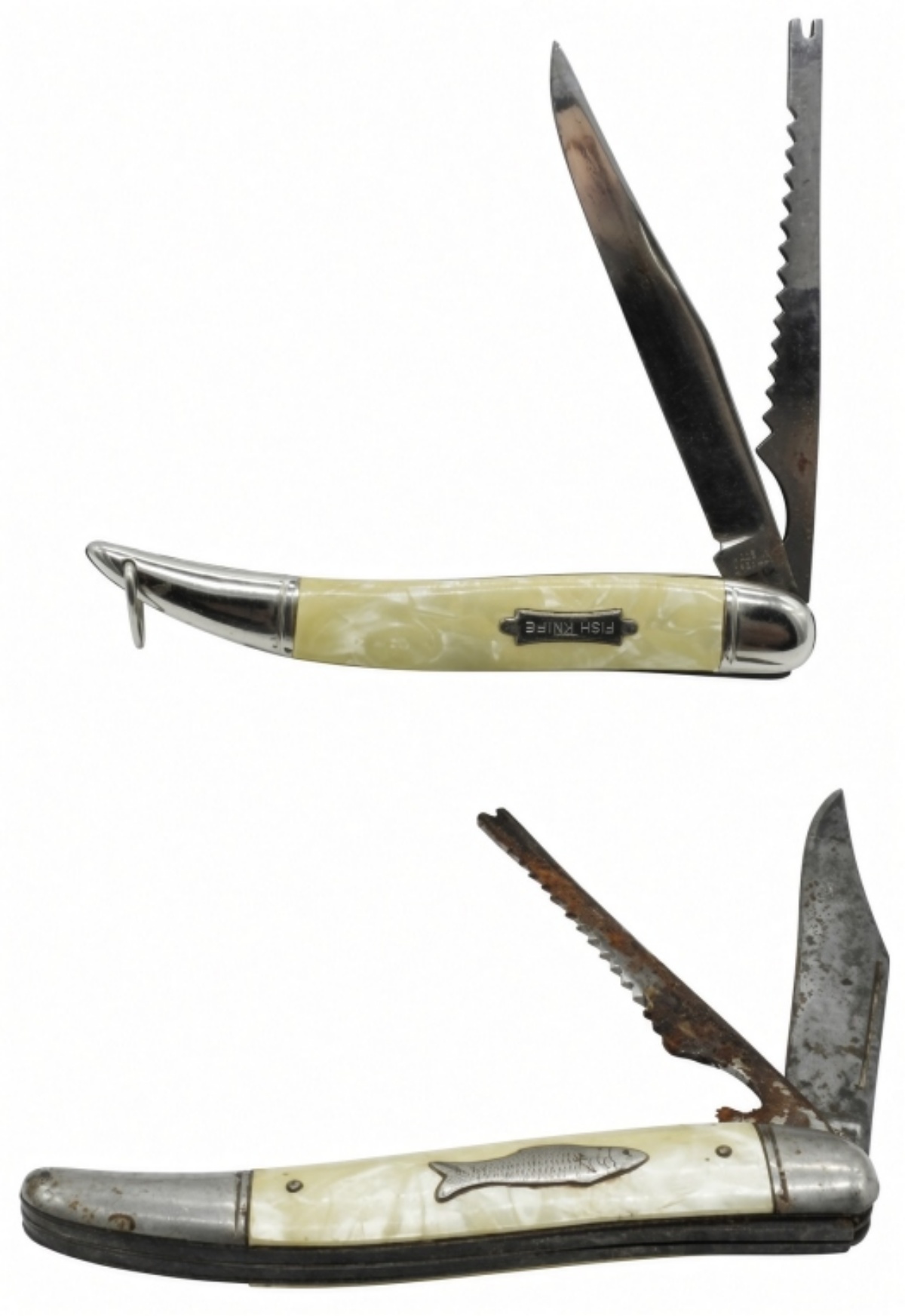 Fish Knife Pearl Handle Vintage Duo