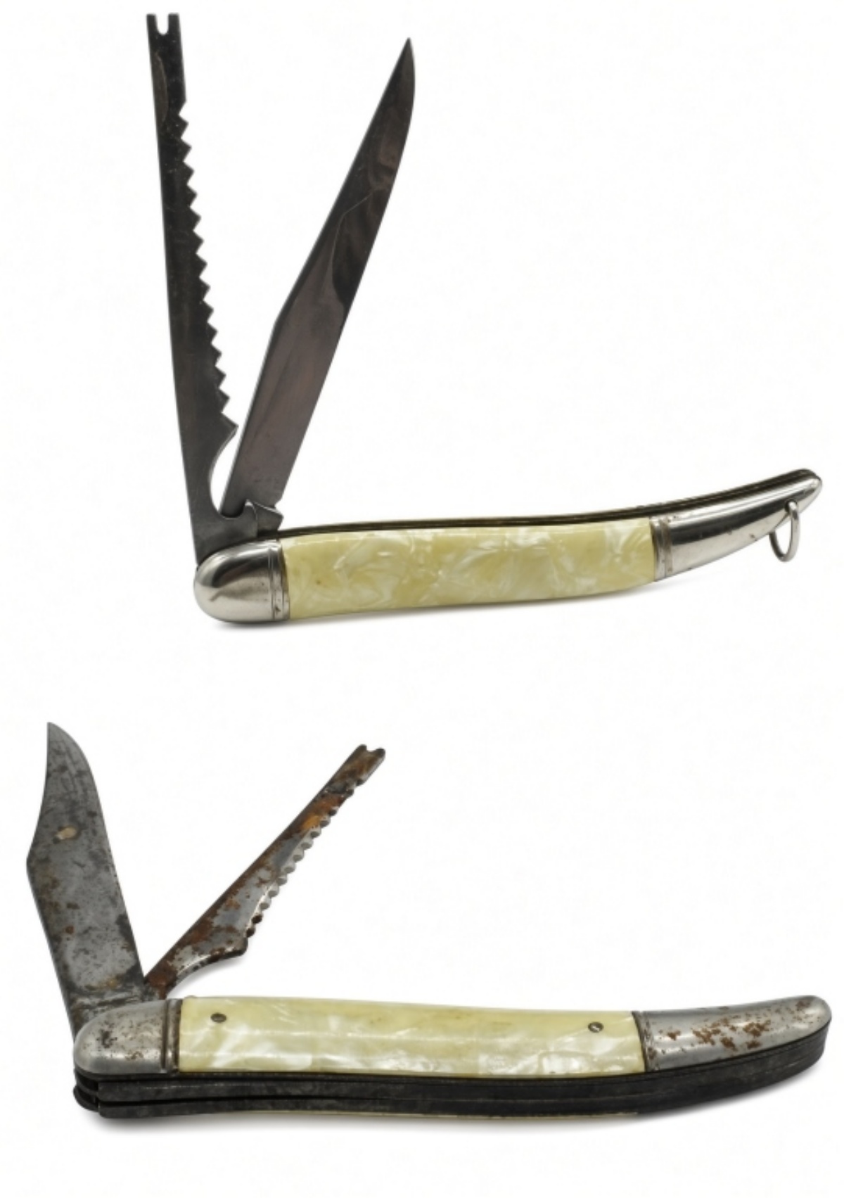 Fish Knife Pearl Handle Vintage Duo
