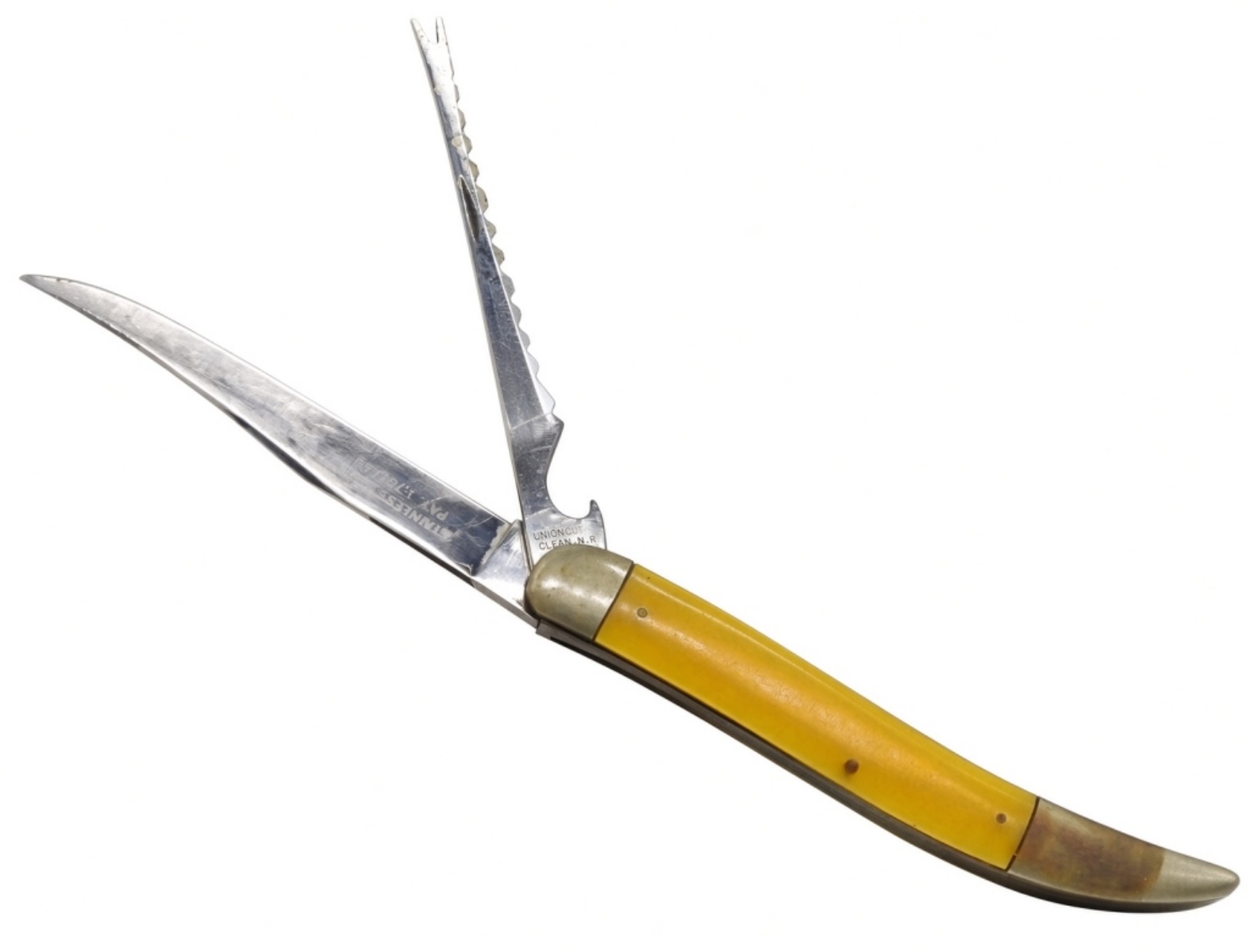 Ka-Bar Stainless Fishing Knife Yellow Handle
