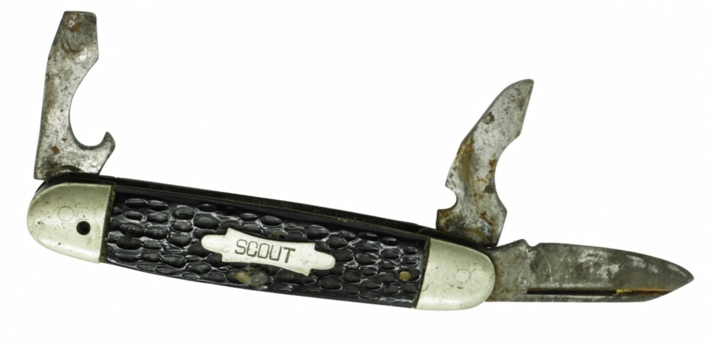 Vintage Scout Knife Black Handle