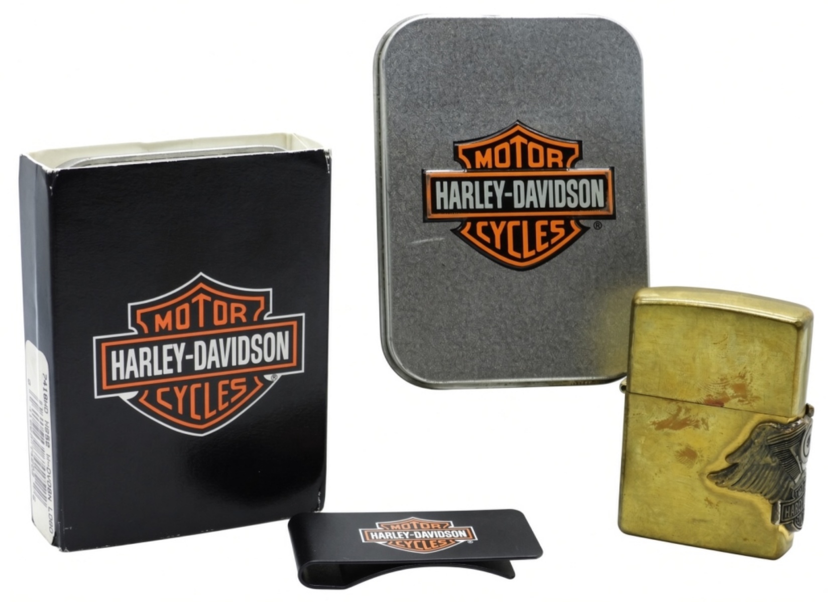 Harley-Davidson Brass Lighter With Money Clip