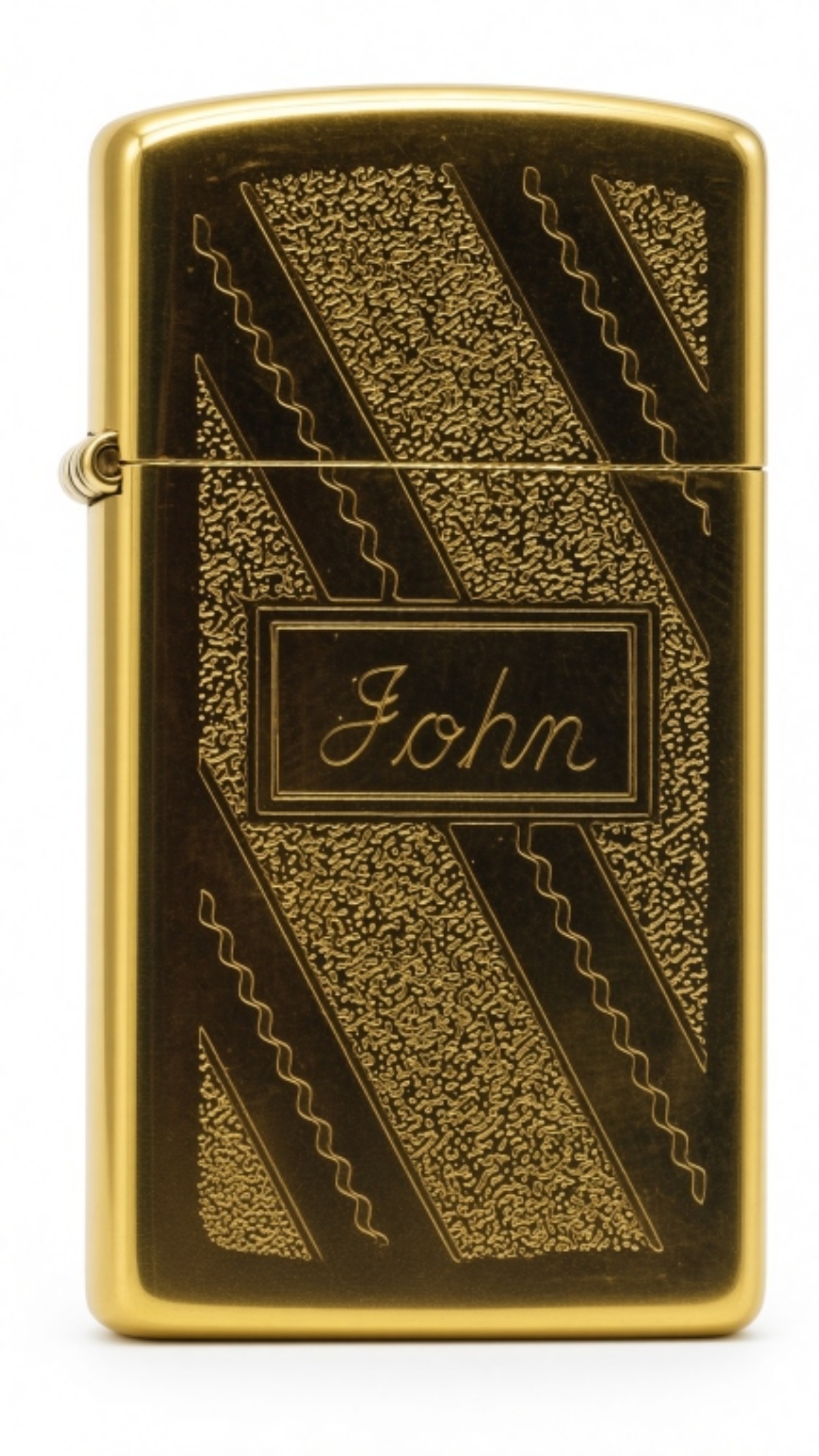 Zippo Brass Lighter, Engraved "John" 1984