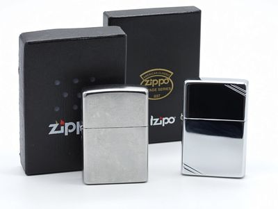 Zippo Chrome Lighter Pair, 2003 & 2013. Two Zippo chrome lighters with 2003 & 2013 date codes 