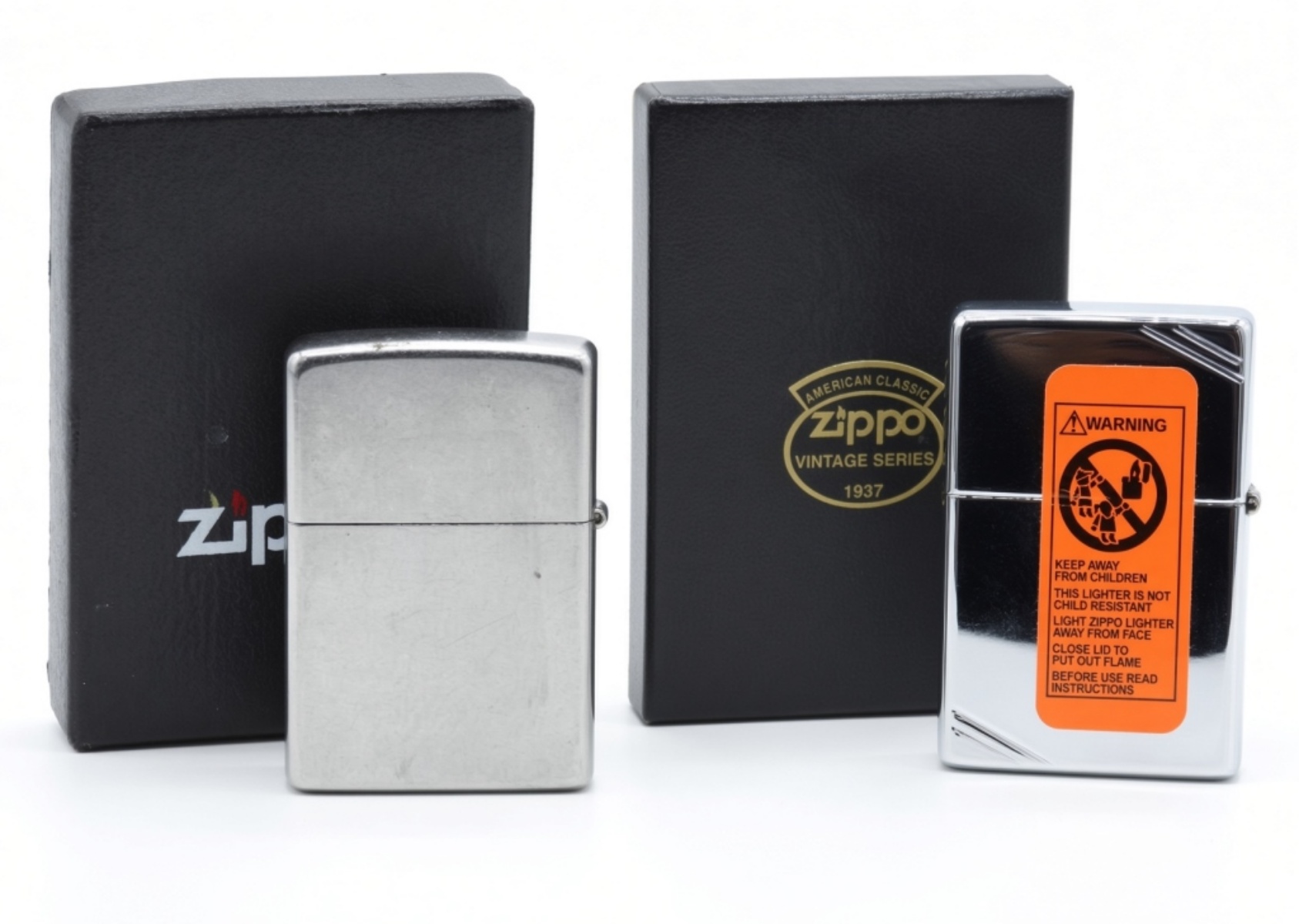 Zippo Chrome Lighter Pair, 2003 & 2013