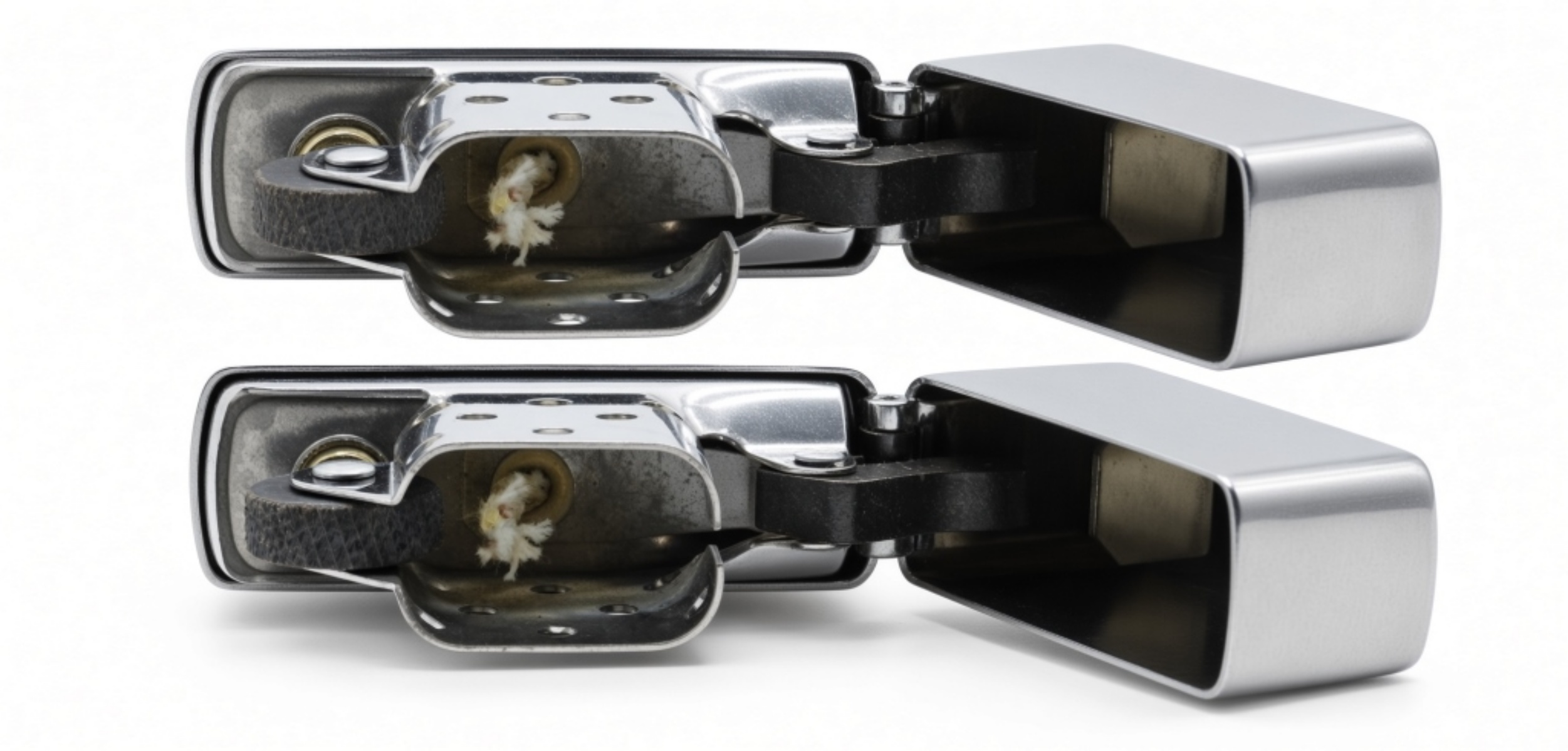 Zippo Chrome Lighter Pair, 2003 & 2013