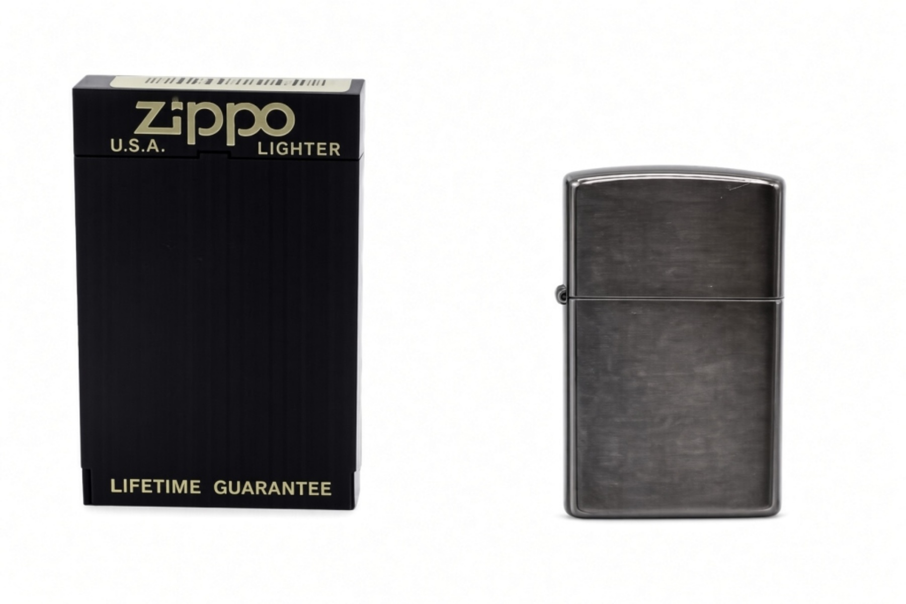 1992 Zippo Regular Black Ice Chrome Lighter
