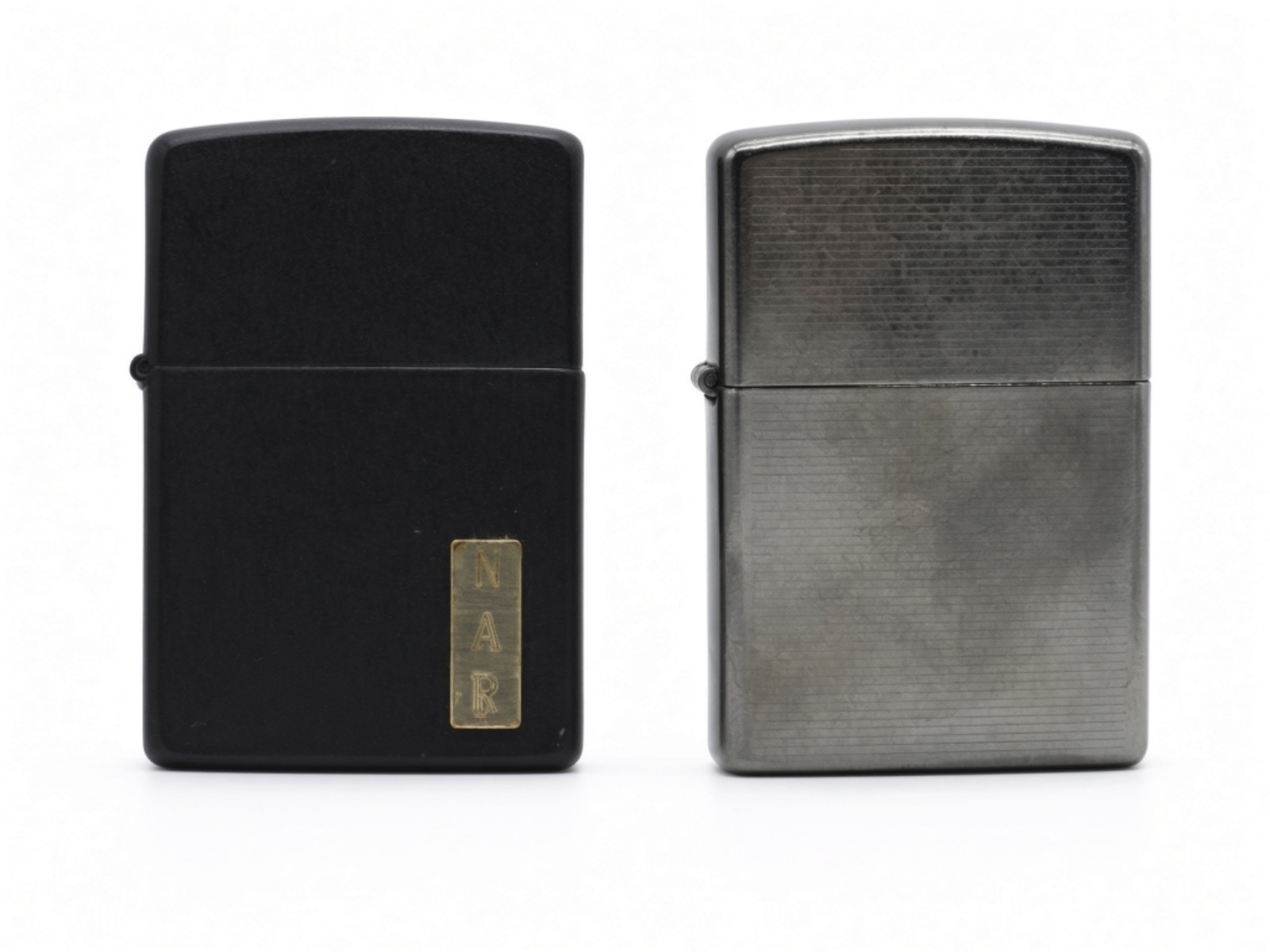 (2) Zippo's Black Matte & Brushed 2005