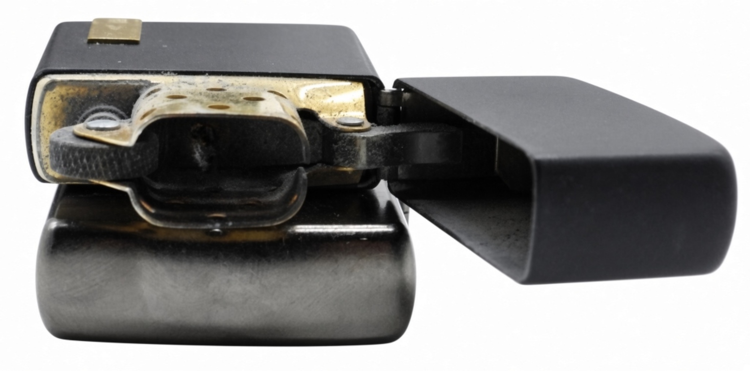 (2) Zippo's Black Matte & Brushed 2005