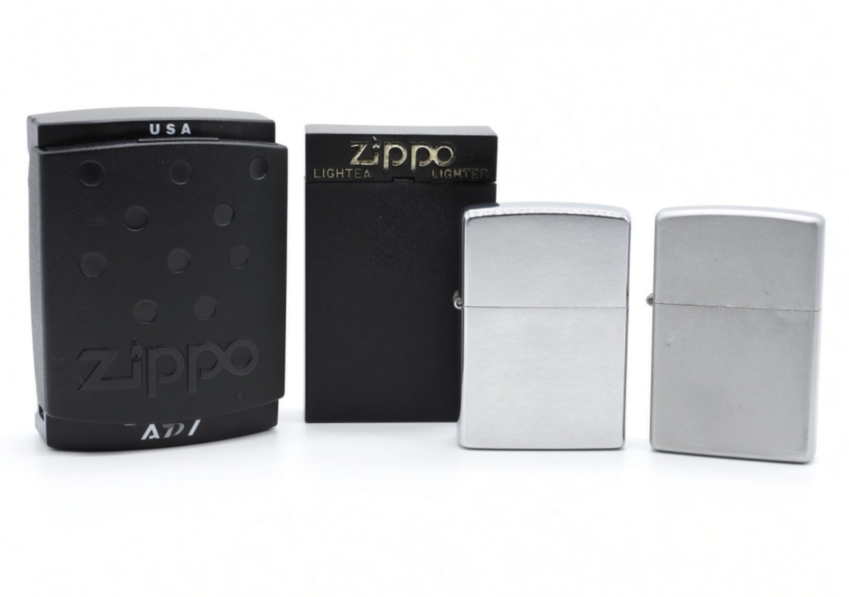 Zippo Chrome Lighter Lot - 2006 & 1998