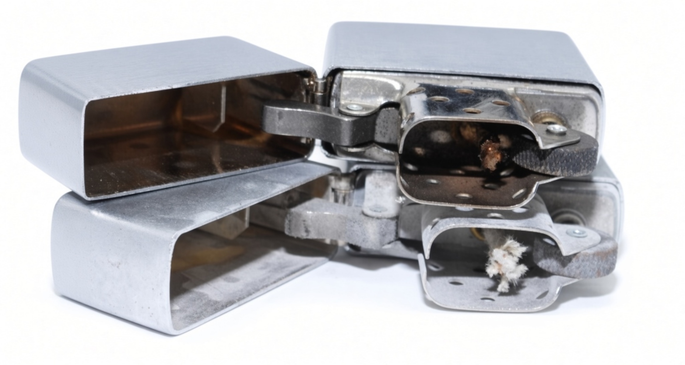 Zippo Chrome Lighter Lot - 2006 & 1998