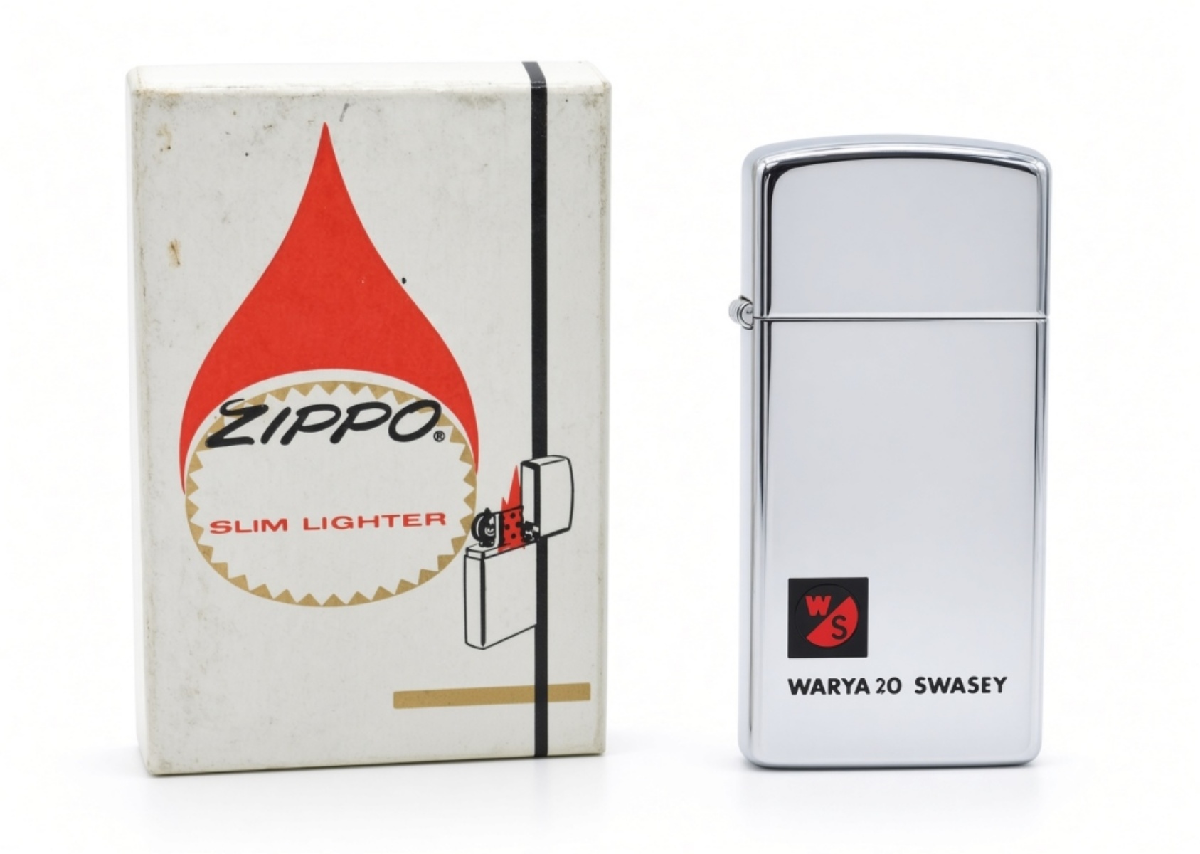 1968 Zippo Warner & Swasey Slim Advertising