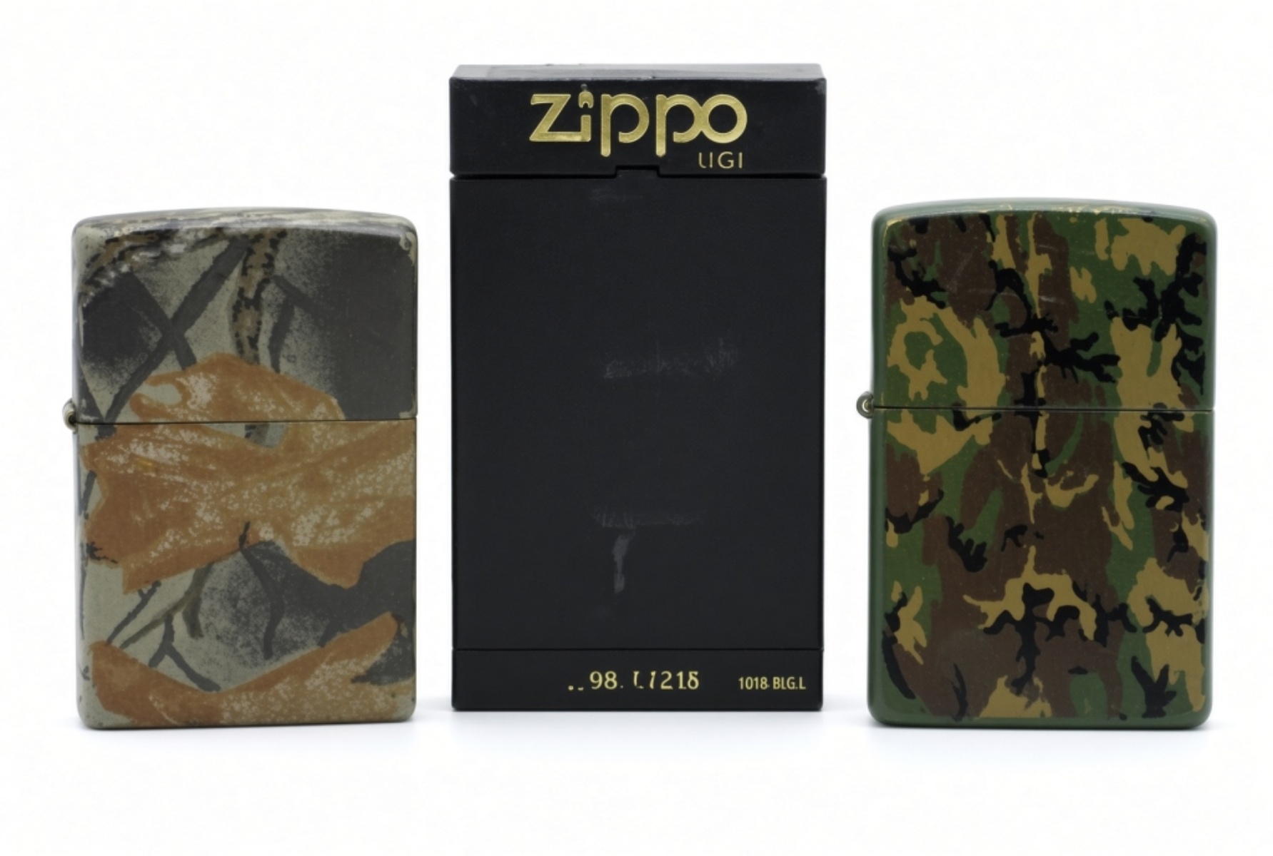 (2) Zippo Camouflage Lighters,1985 & 2011
