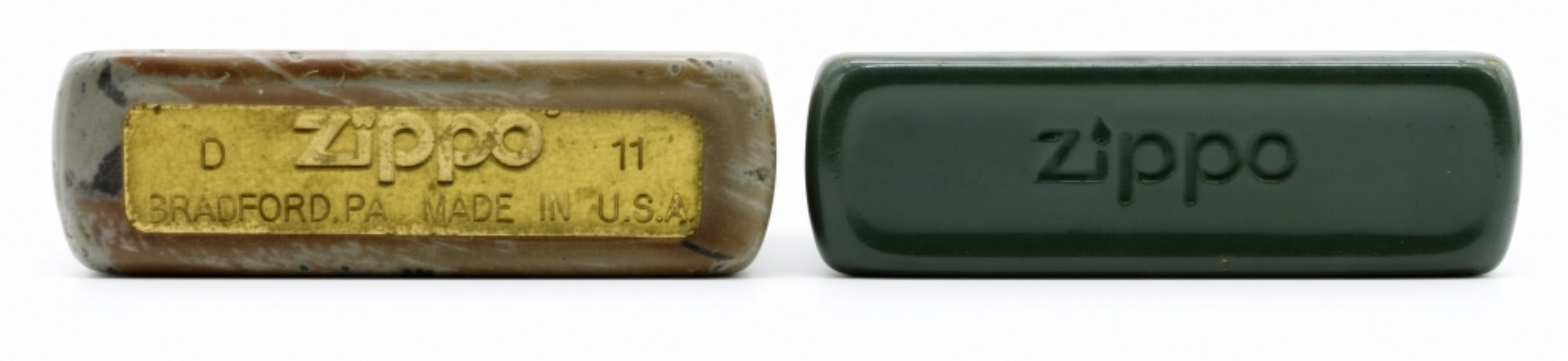 (2) Zippo Camouflage Lighters,1985 & 2011