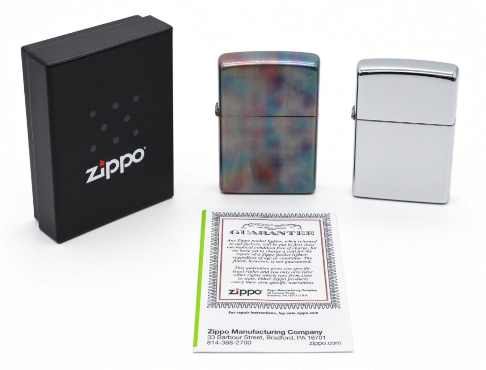 Zippo Chrome Lighters Pair, 2006 & 2013