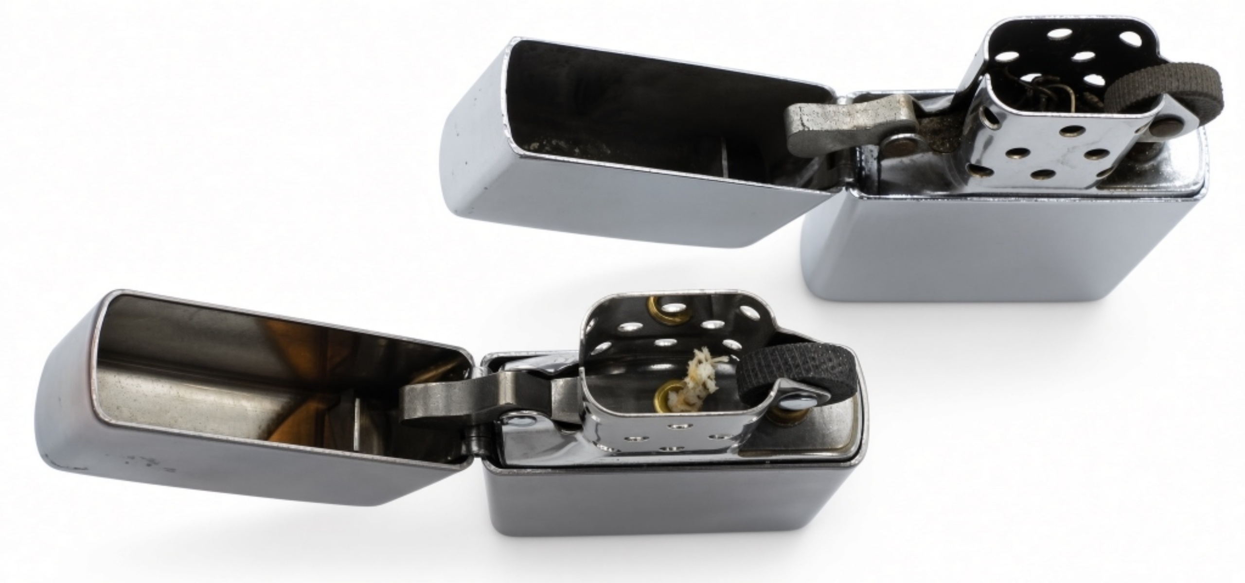 Zippo Chrome Lighters Pair, 2006 & 2013