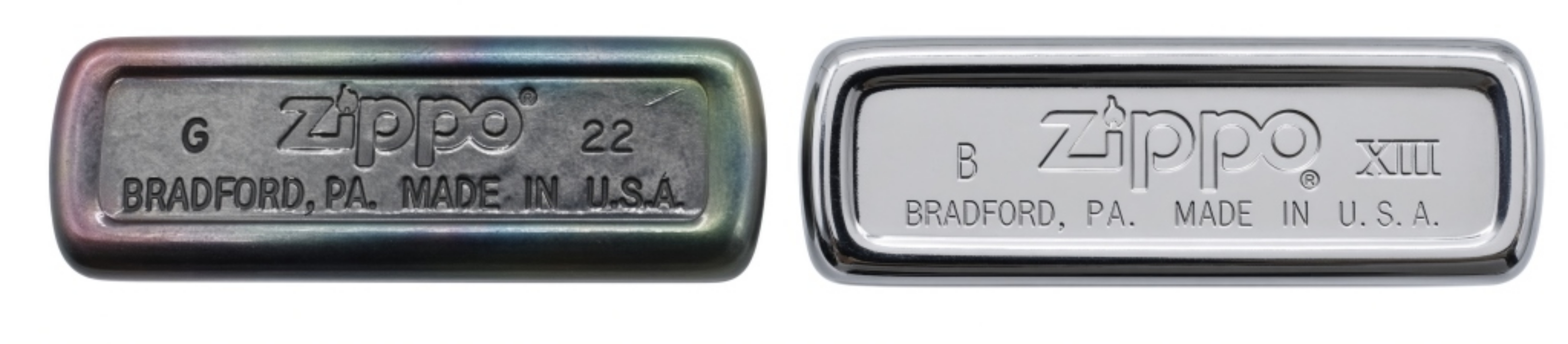 Zippo Chrome Lighters Pair, 2006 & 2013