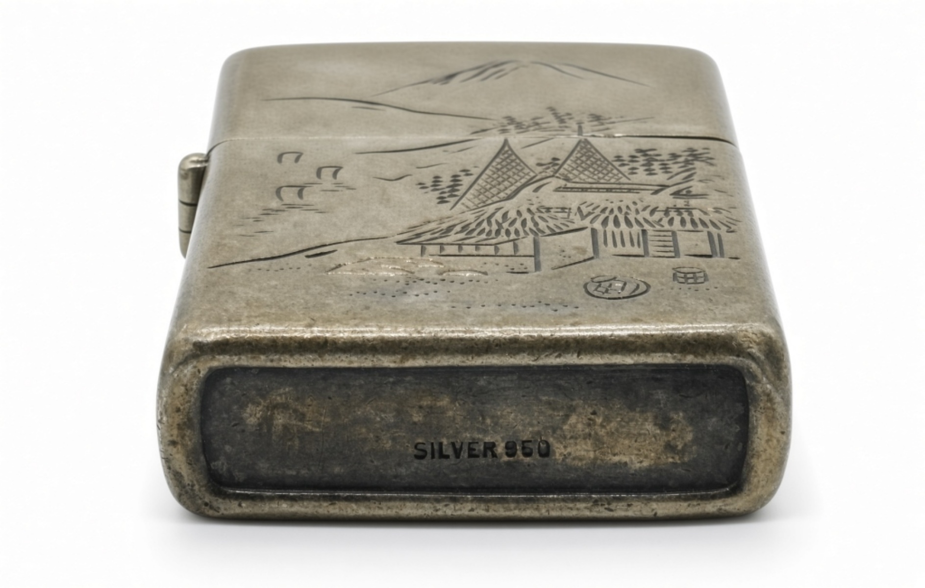 Silver .950 Japanese Scenic Lighter
