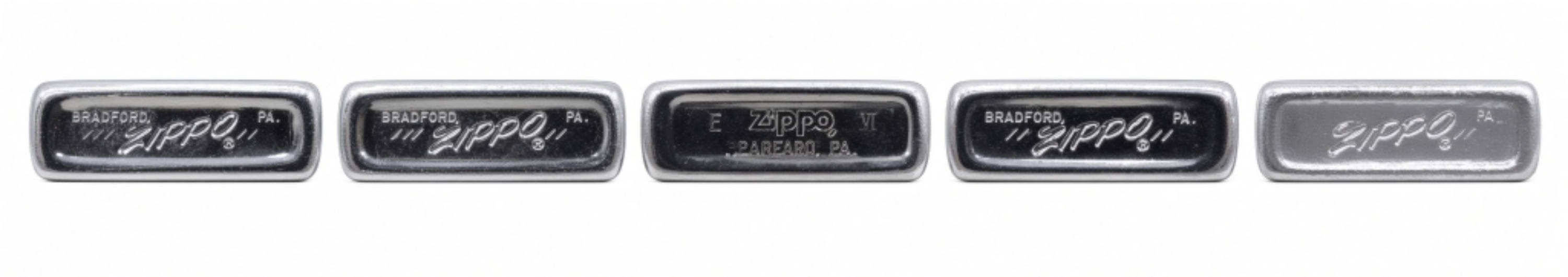 4 Slim Zippo Lighters, Fired