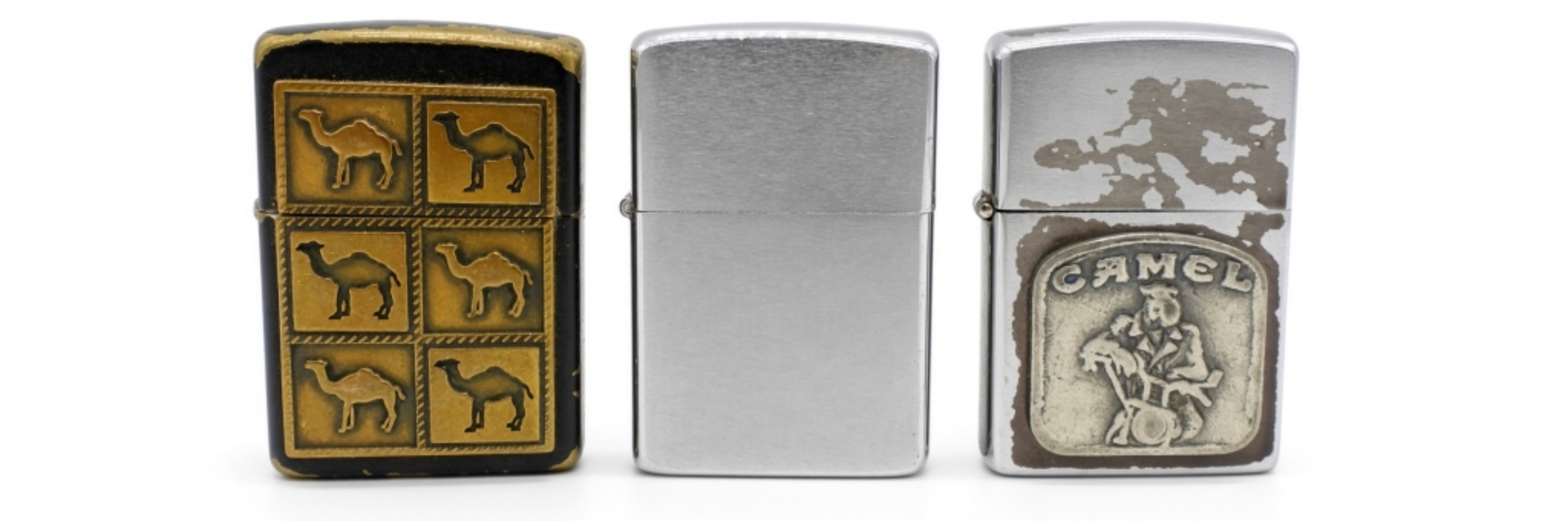 (3) Zippo Lighters Including Camel Advertising