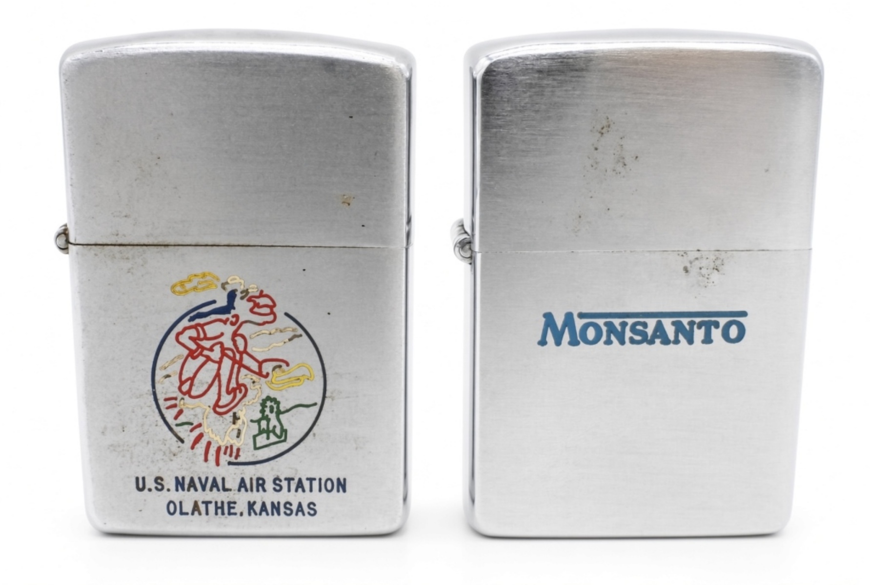 Zippo Lighter Pair, U.S. Naval Air & Monsanto