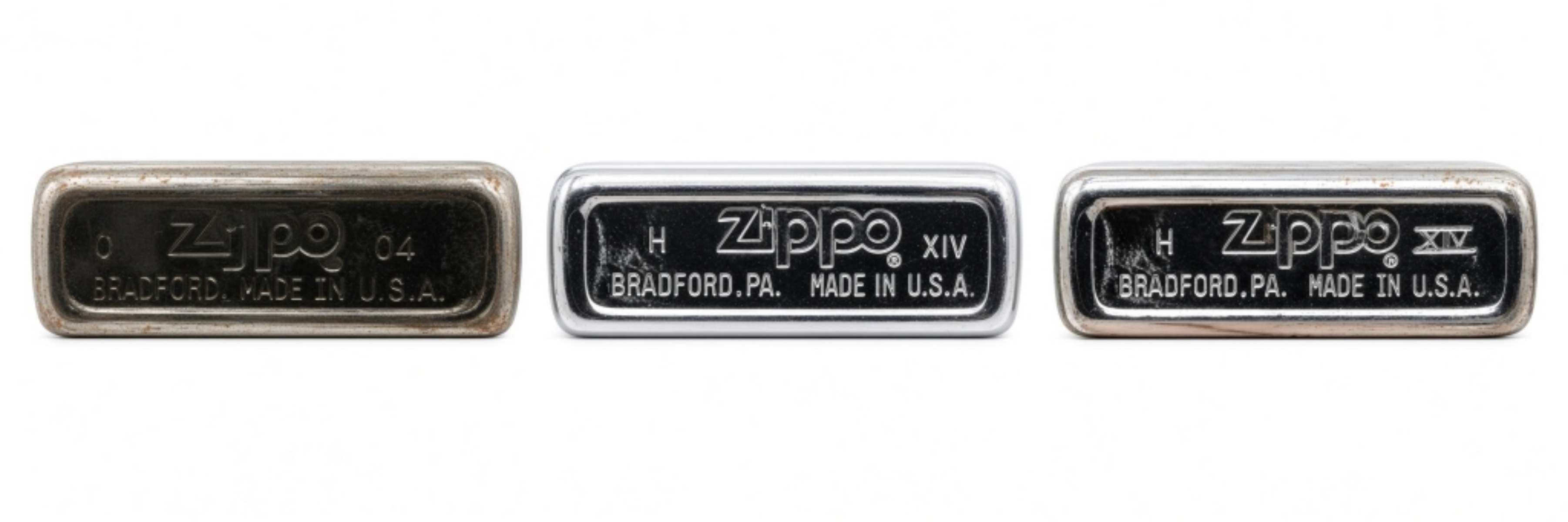 Three Zippo Lighters with Custom Graphics