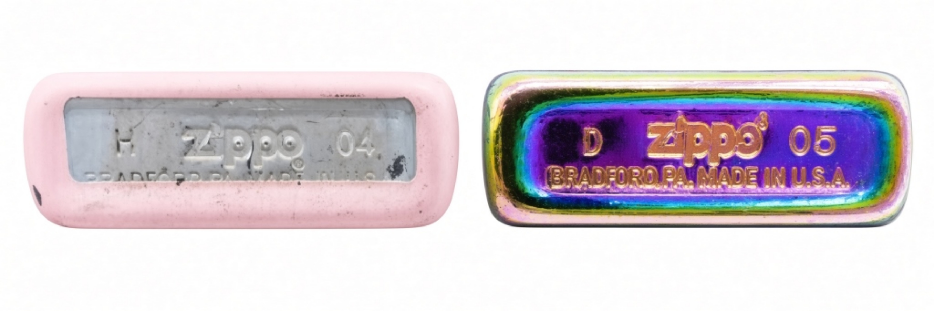 Two Slim Zippo Lighters, Playboy & Spectrum