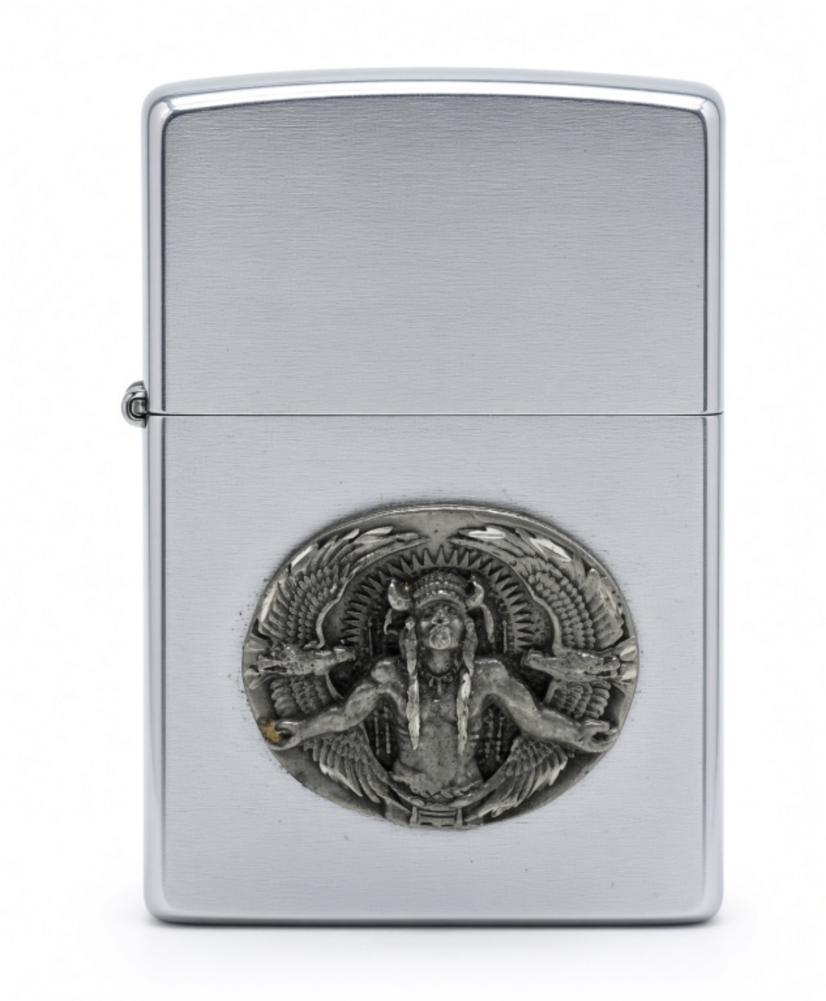 2002 Zippo Indian Chief Brushed Chrome Lighter