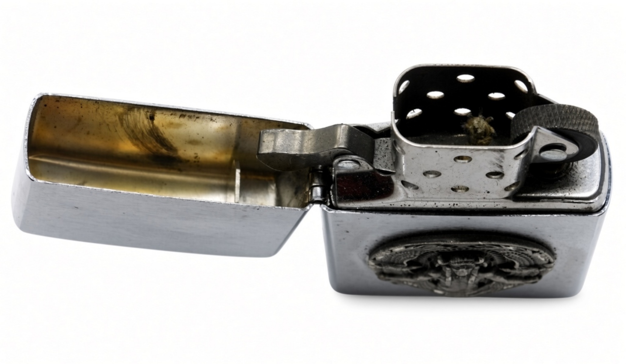 2002 Zippo Indian Chief Brushed Chrome Lighter
