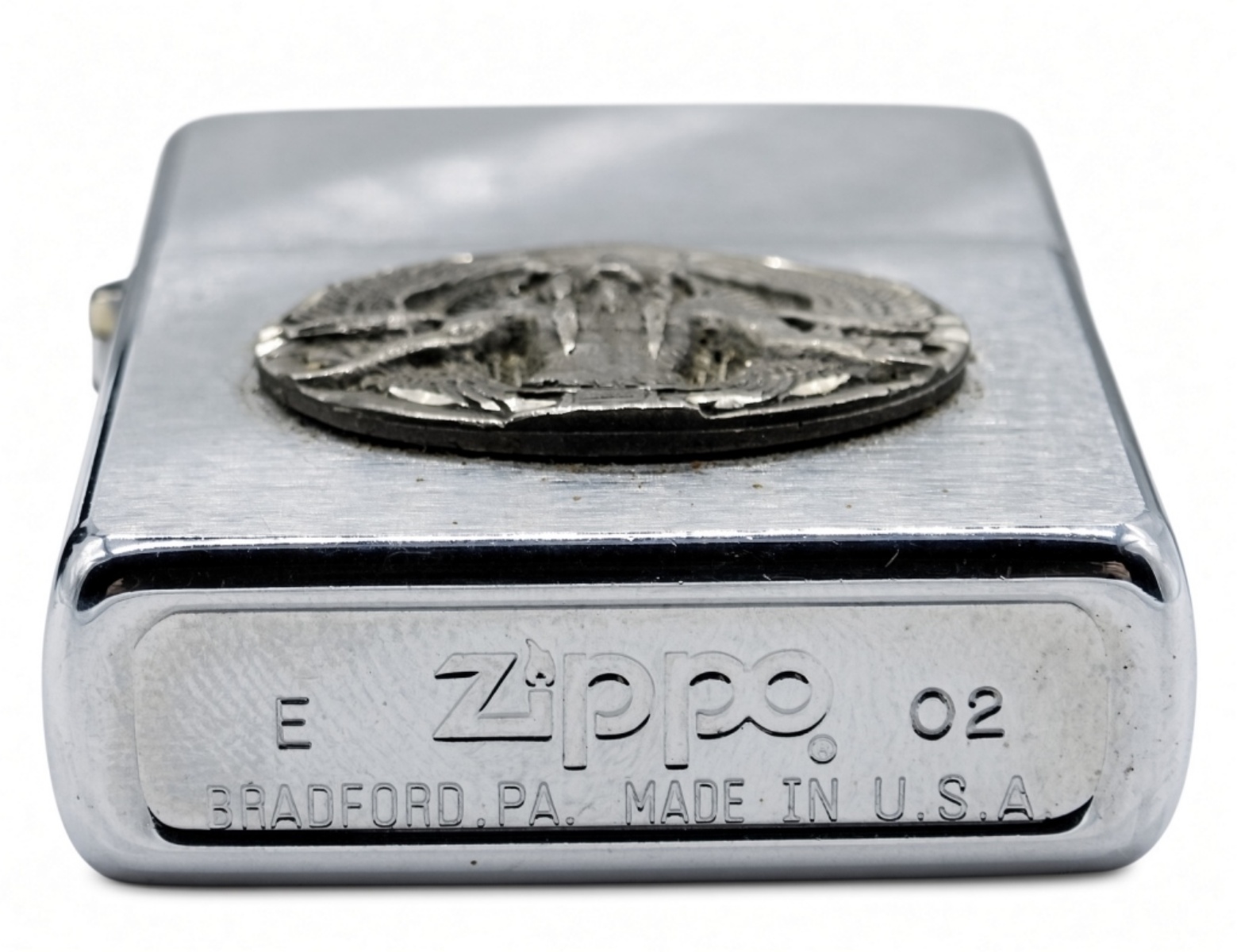 2002 Zippo Indian Chief Brushed Chrome Lighter