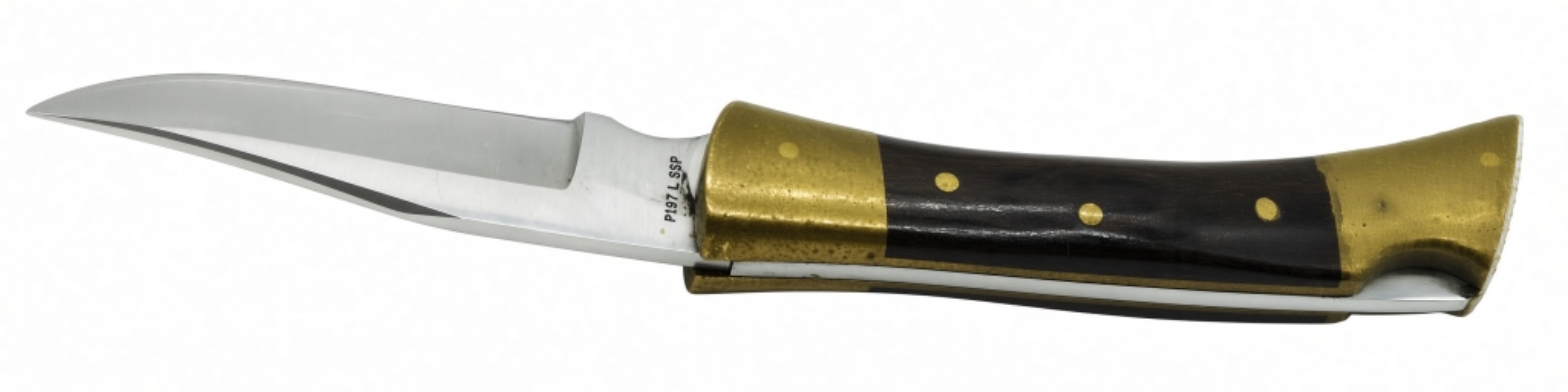 Case Shark Tooth Folding Blade Knife, Brass/Black