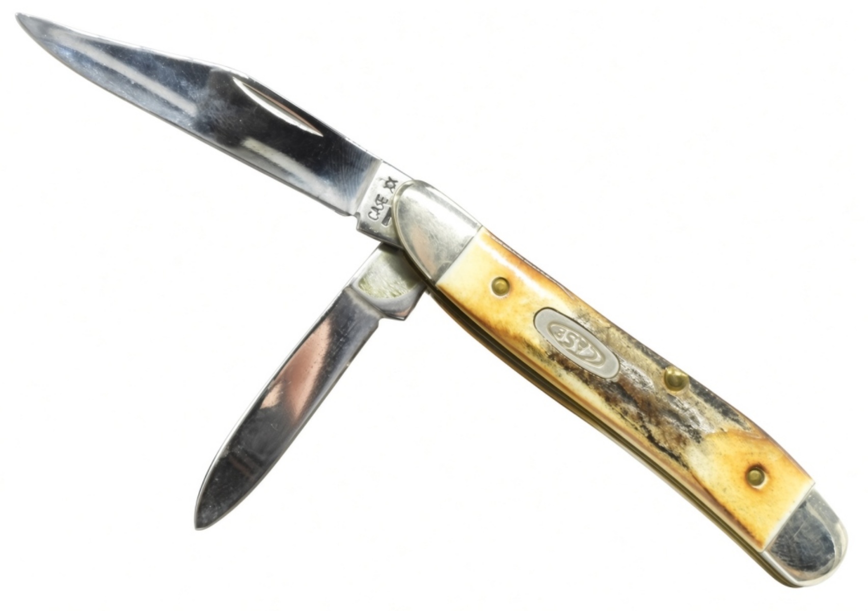 Case XX 5220 SS Trapper, Amber Bone Handles
