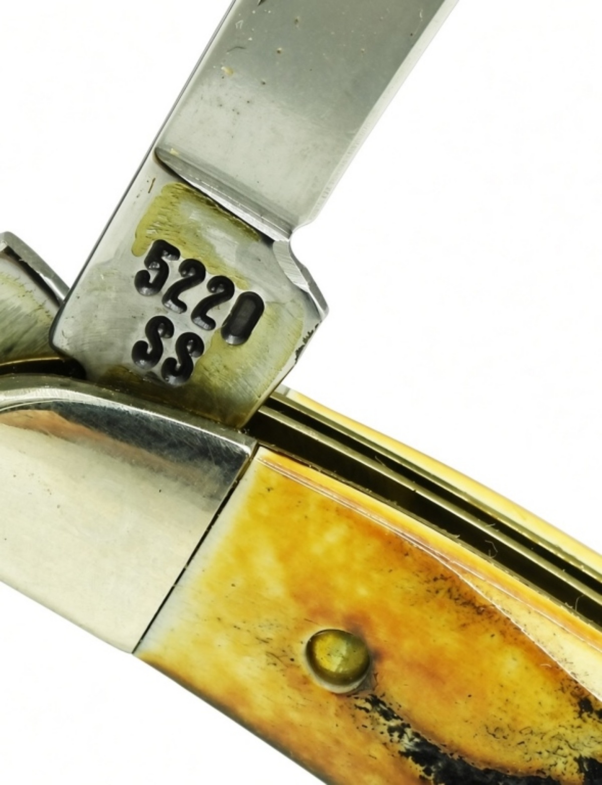Case XX 5220 SS Trapper, Amber Bone Handles