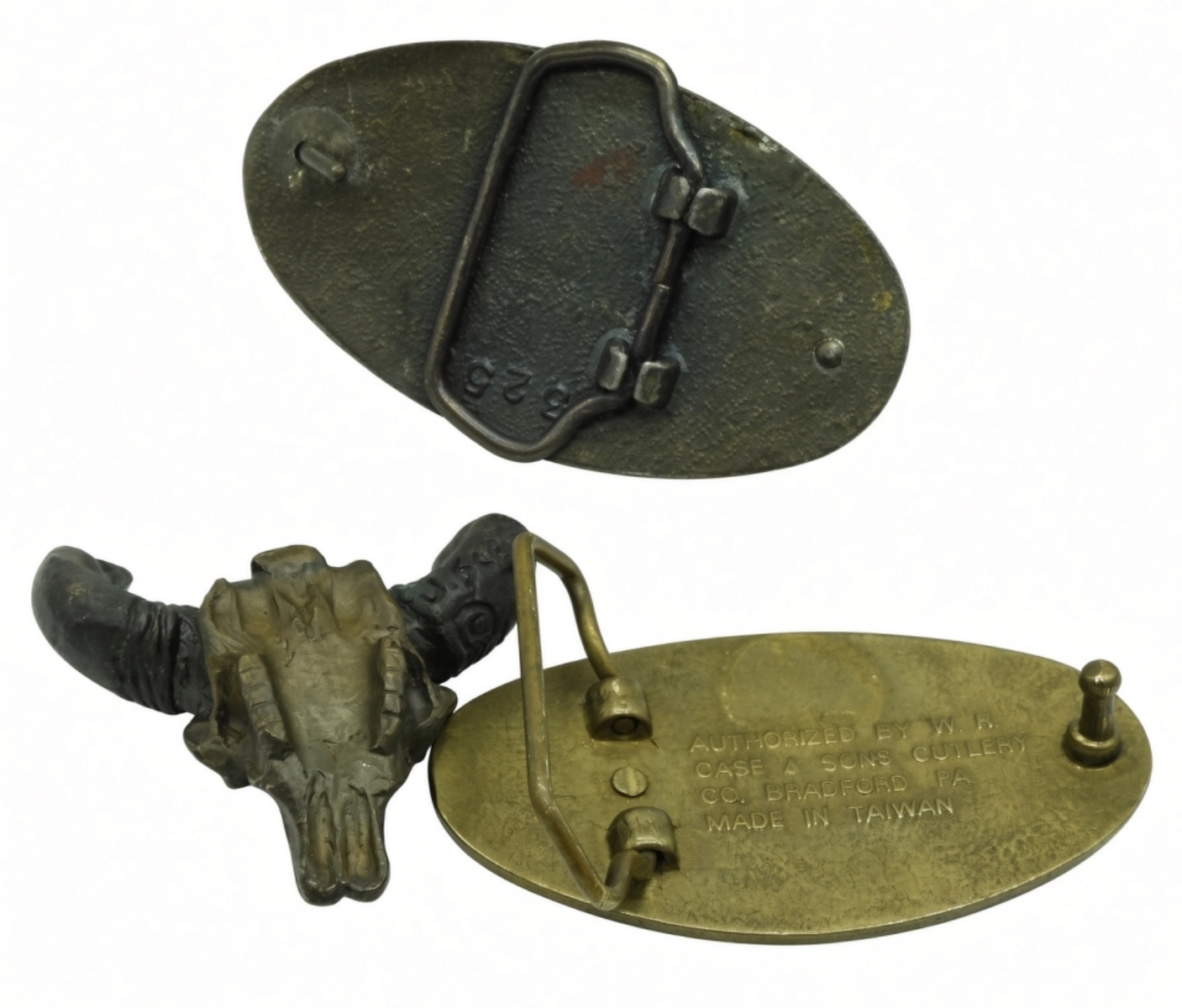 (2)Case XX Belt Buckles & (1) Bull Skull Ornament