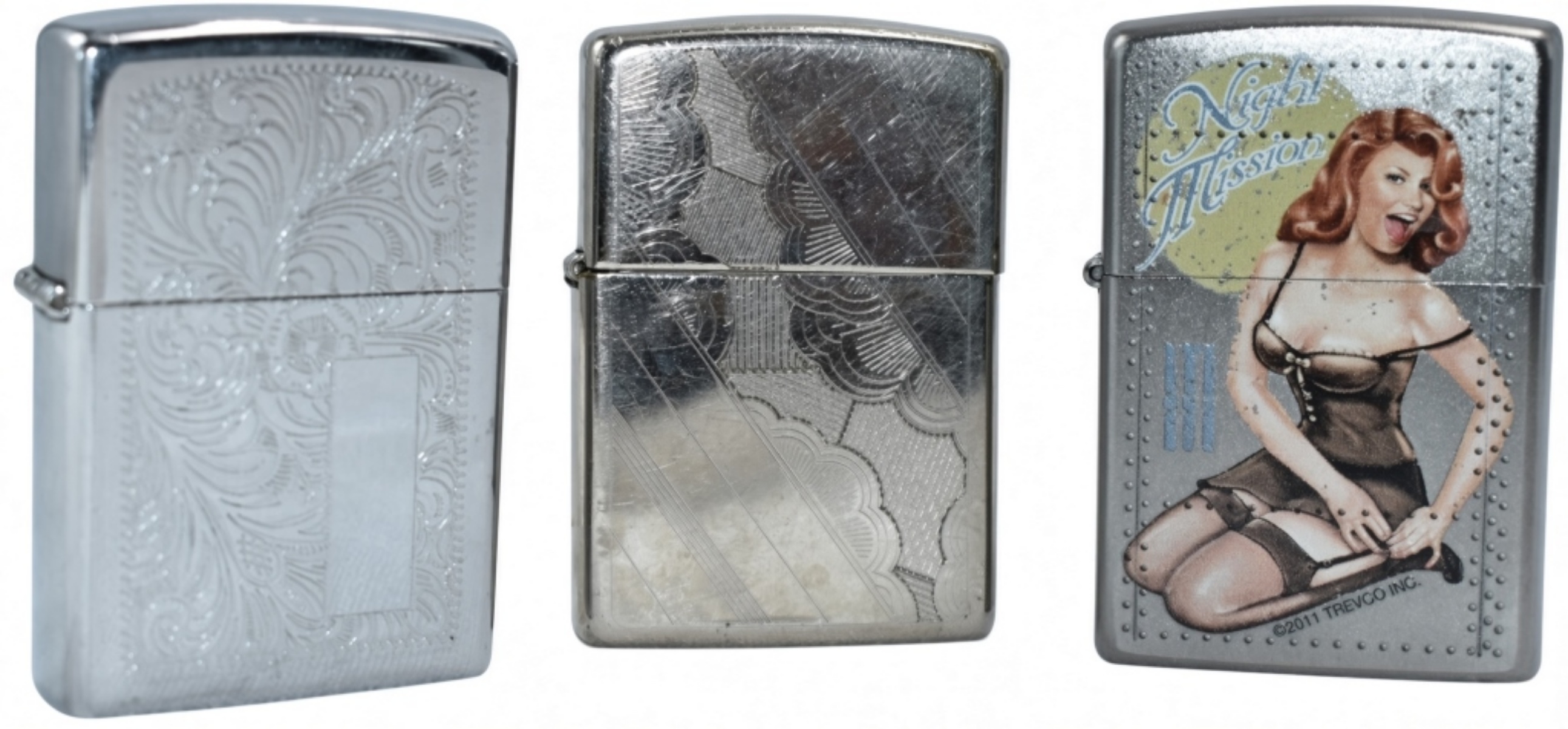 Three Zippo Lighters- Fired