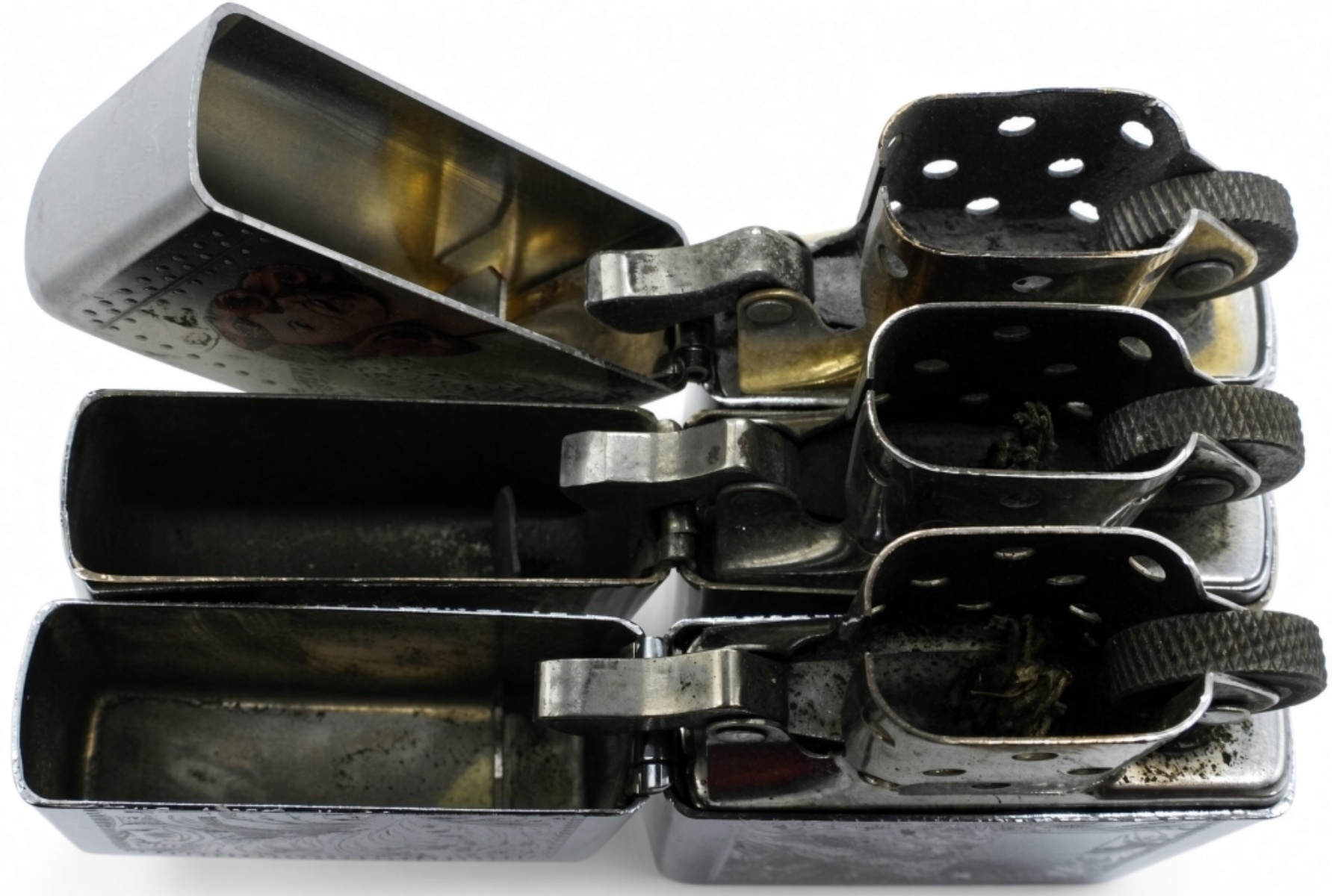 Three Zippo Lighters- Fired