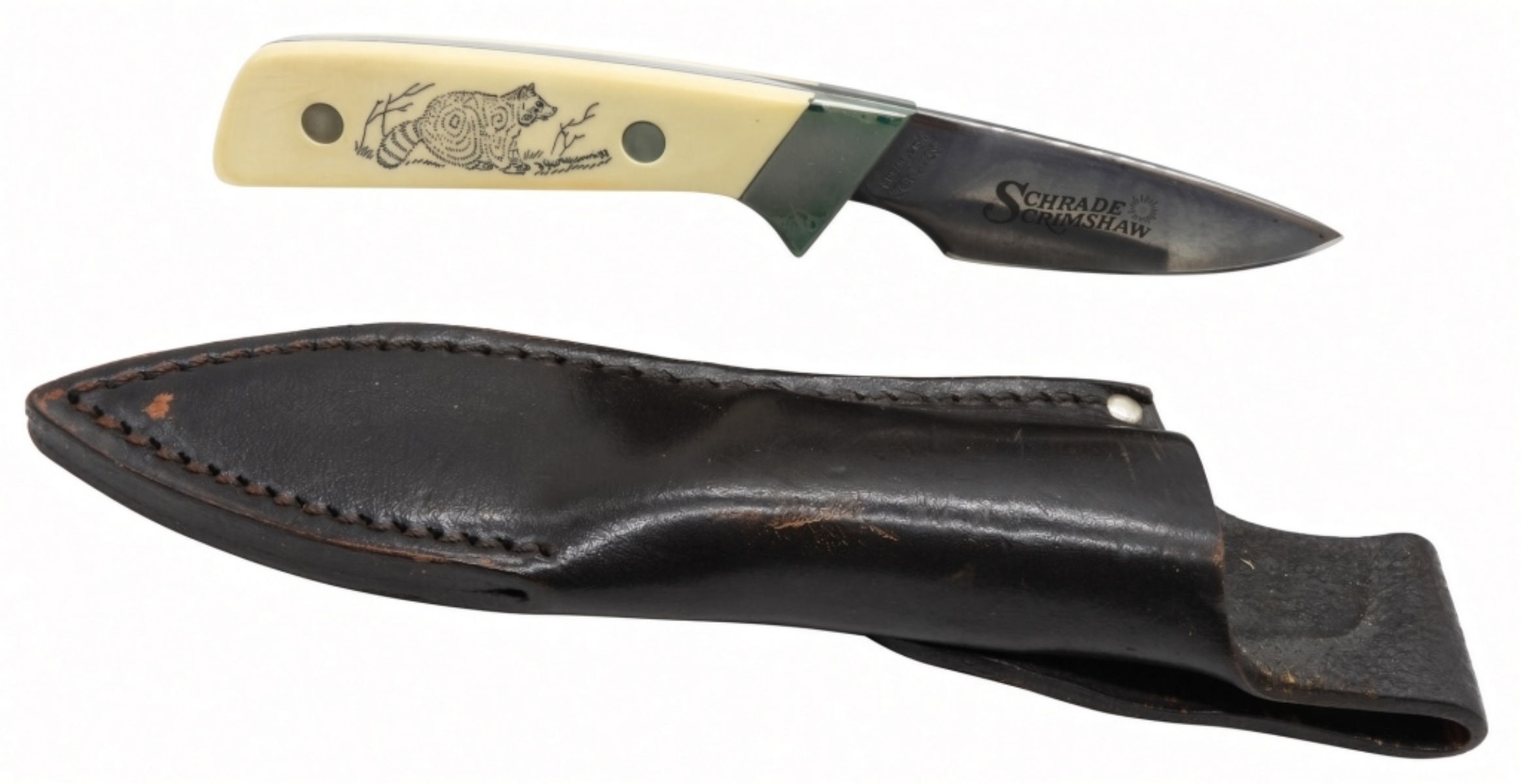 Schrade Scrimshaw Fixed Blade Knife w/ Sheath