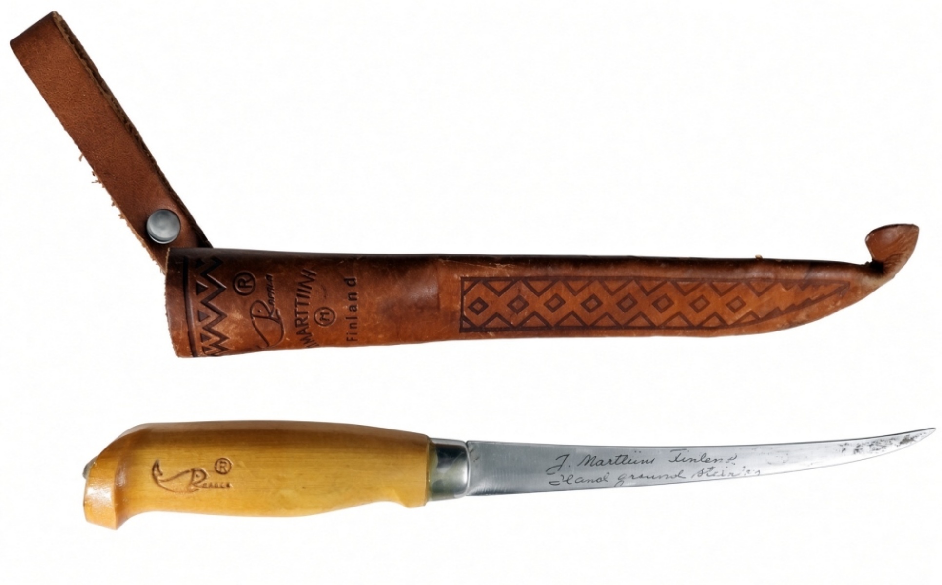 J. Marttini Finnish Fillet Knife, Birch Handle