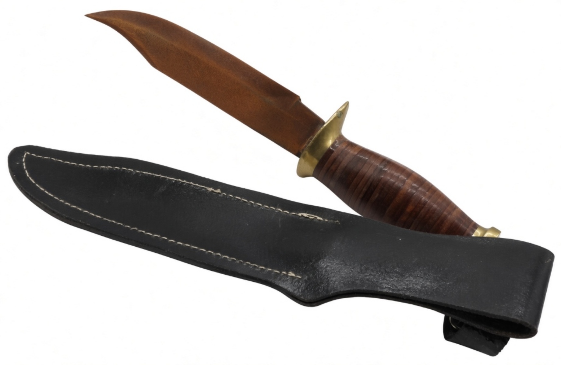 Military Fighting Knife with Leather Sheath