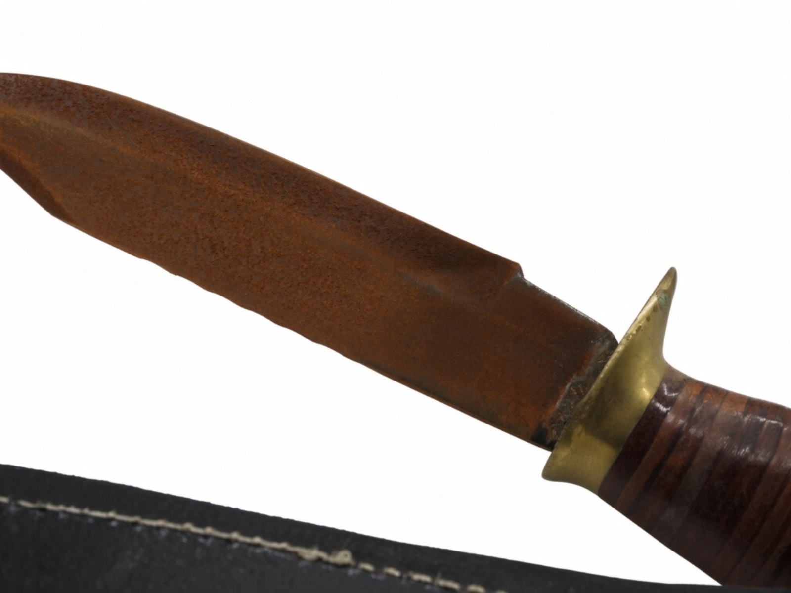 Military Fighting Knife with Leather Sheath