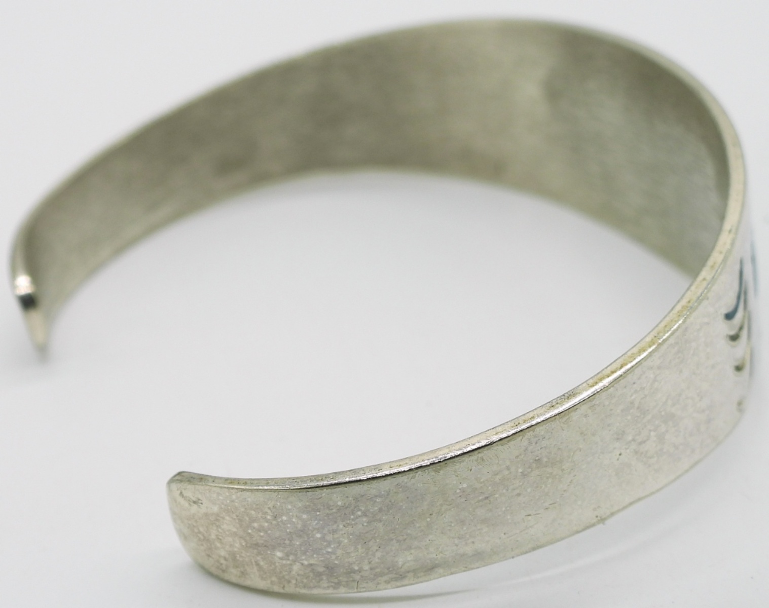 Alpaca Mexico Cuff Bracelet, Stone Inlay