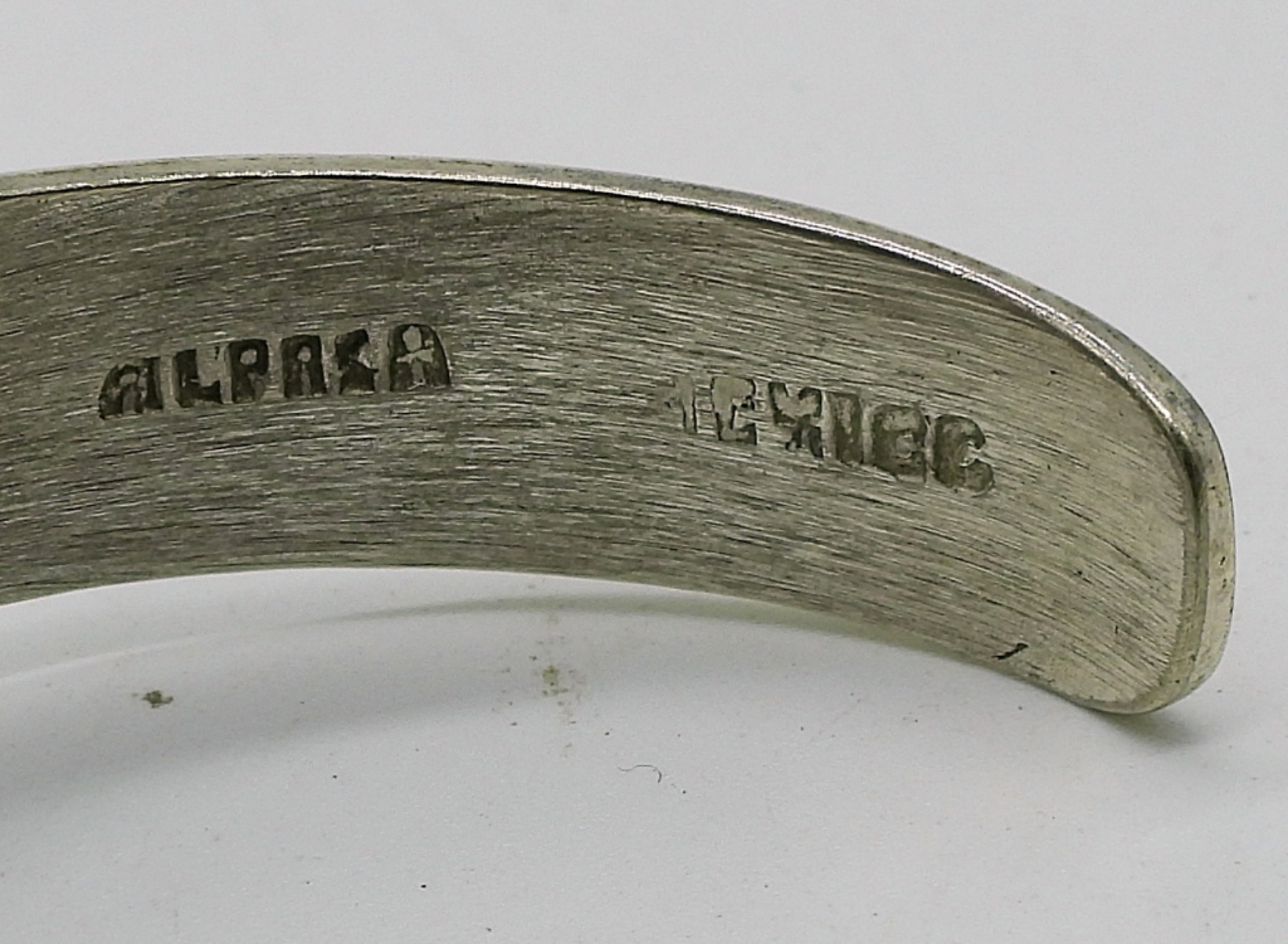 Alpaca Mexico Cuff Bracelet, Stone Inlay
