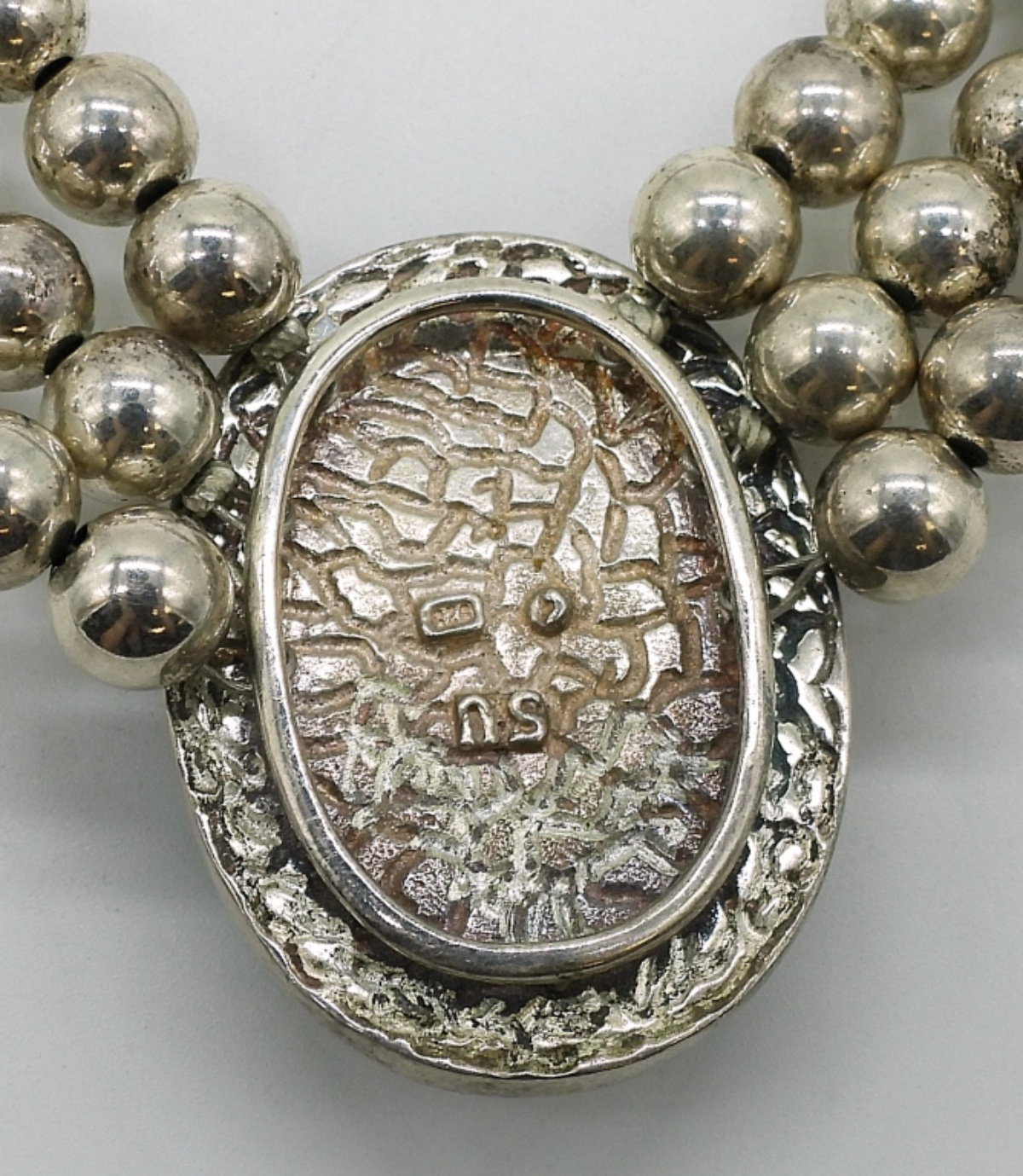 Sterling Silver Onyx 3-Strand Bead Necklace
