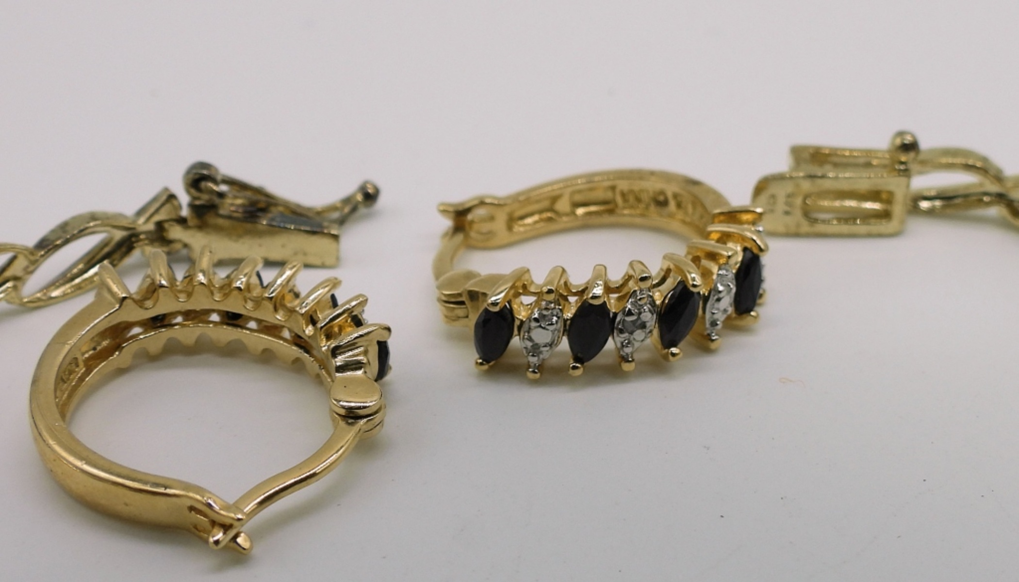 Gold-Tone Sterling Bracelet & Earrings Set