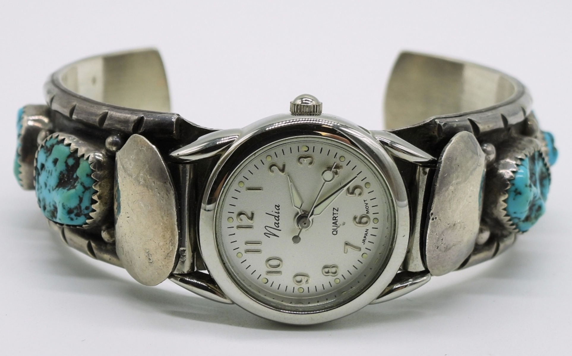 Native American Sterling Turquoise Watch Cuff