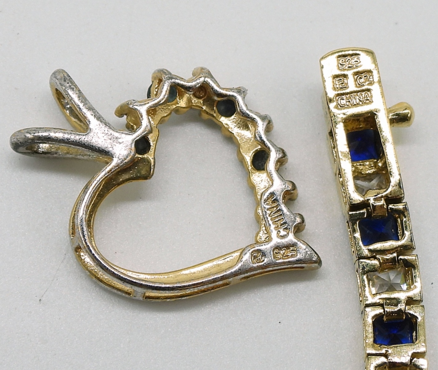 Gold-Tone Sterling Sapphire Color Jewelry Set