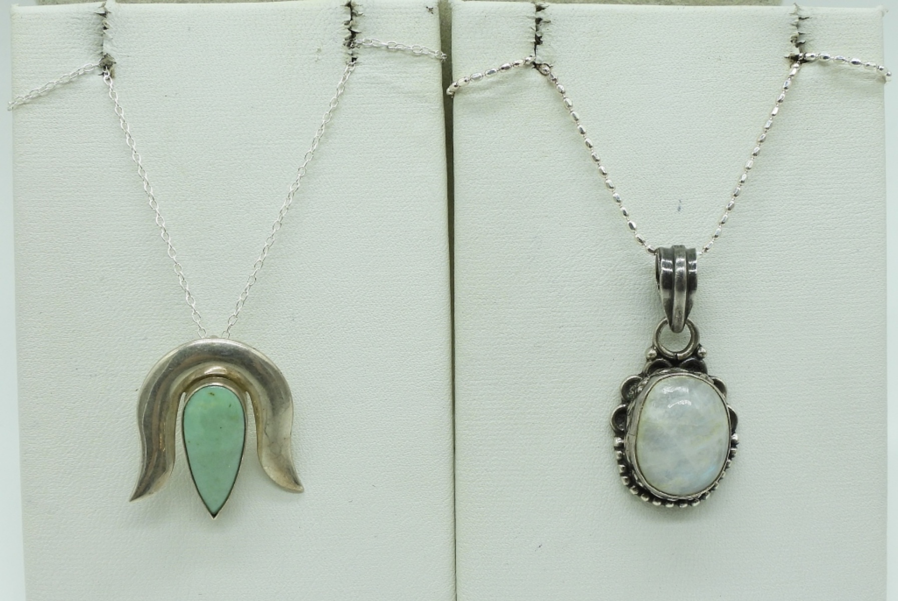 Four Sterling Gemstone Necklaces
